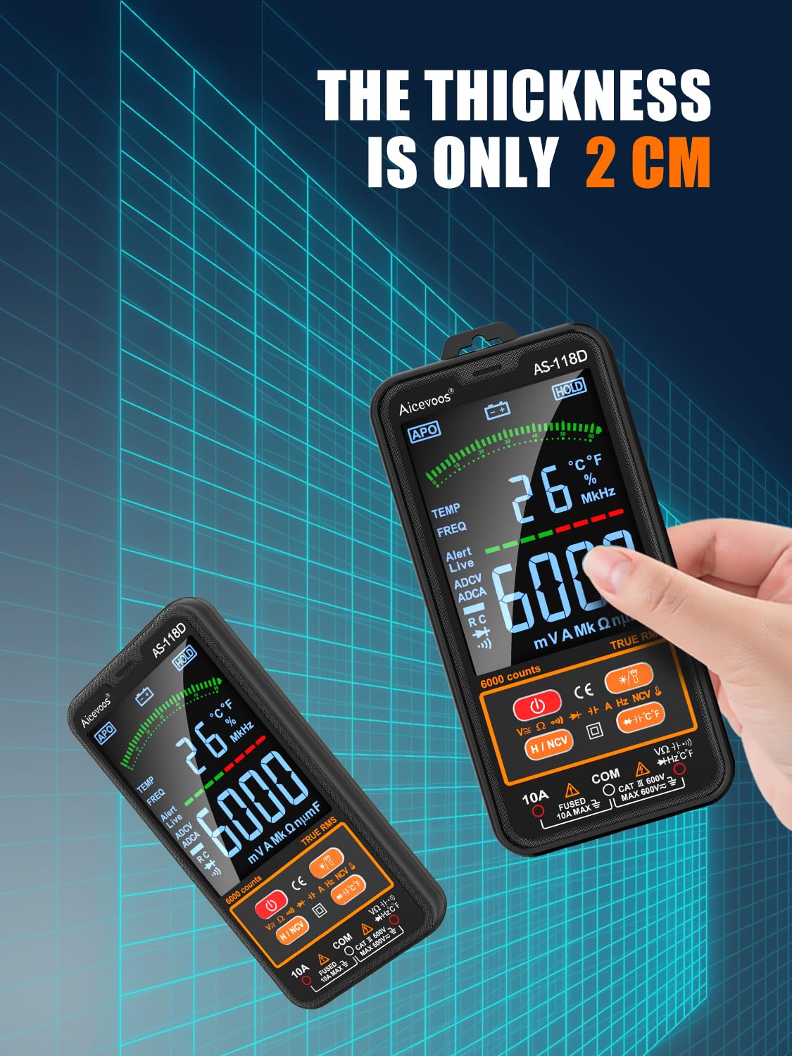 AS-118D Smart Multimetro Digitale TRMS - immagine 3