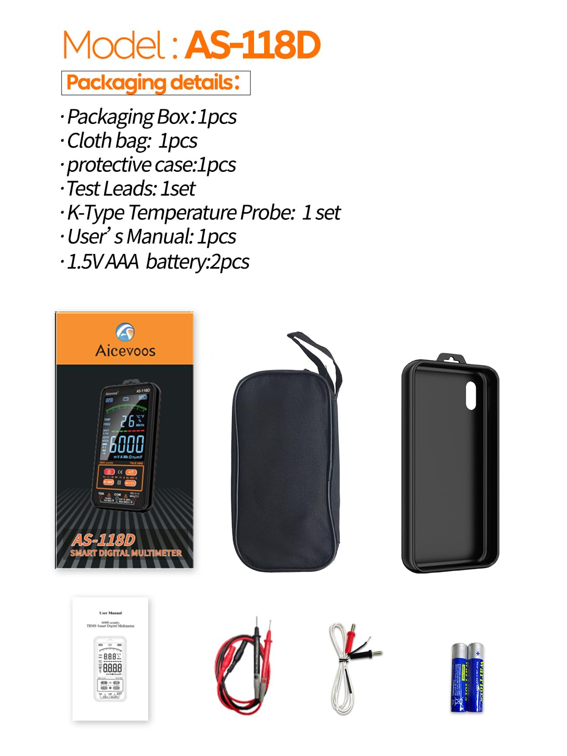 AS-118D Smart Multimetro Digitale TRMS - immagine 7