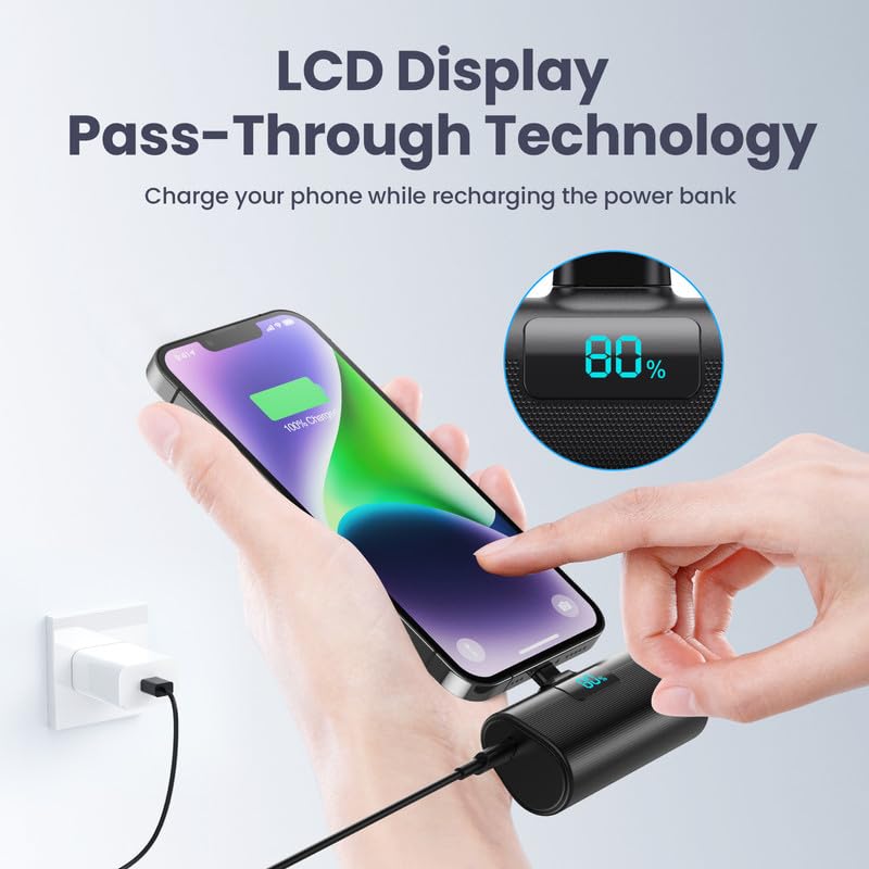 Hetp Mini Power Bank 5200mAh - 20W PD Ricarica Rapida - immagine 5