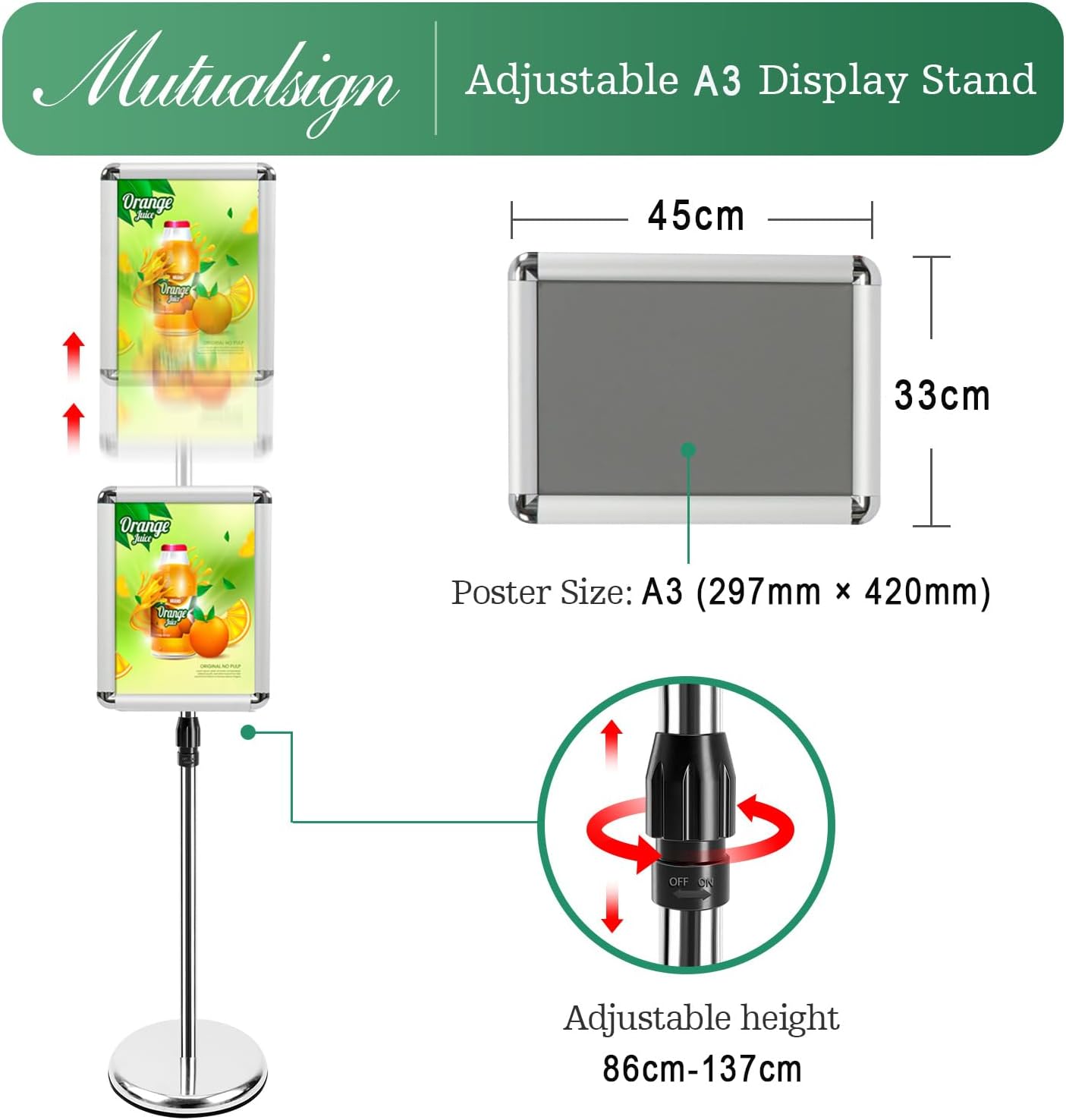 Supporto Espositore Regolabile per Cornice A3 - immagine 2