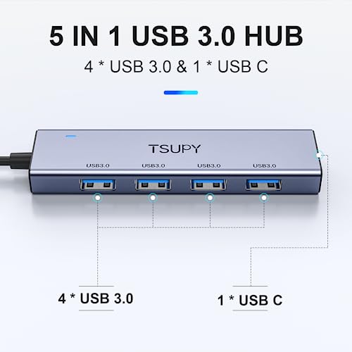 TSUPY Hub USB 3.0 Sdoppiatore Dati con Cavo 1,2m - immagine 2