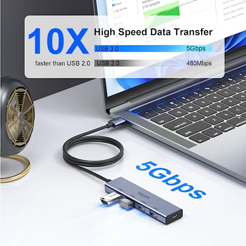 TSUPY Hub USB 3.0 Sdoppiatore Dati con Cavo 1,2m - immagine 3