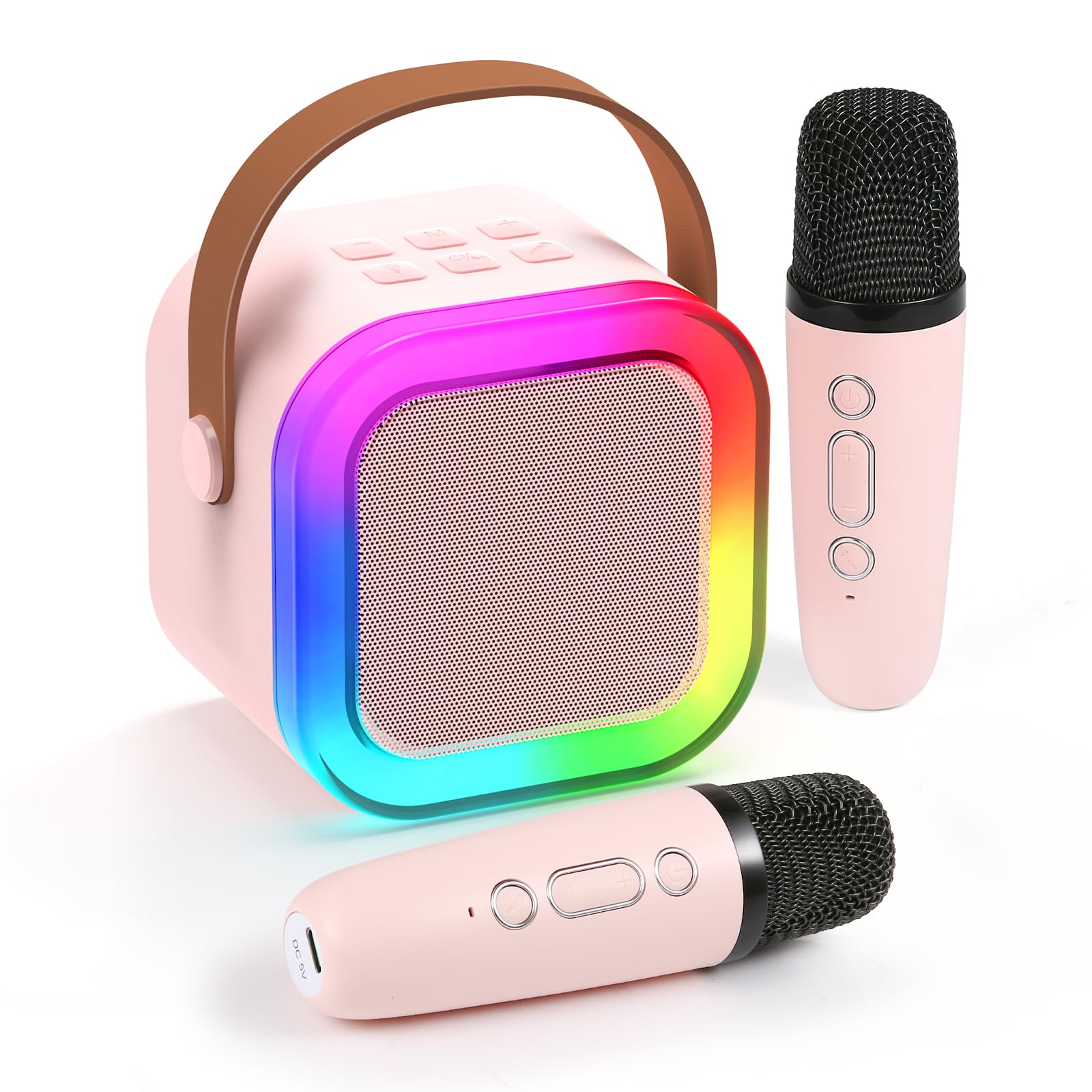 Fede Karaoke Portatile con Microfono e Luce LED