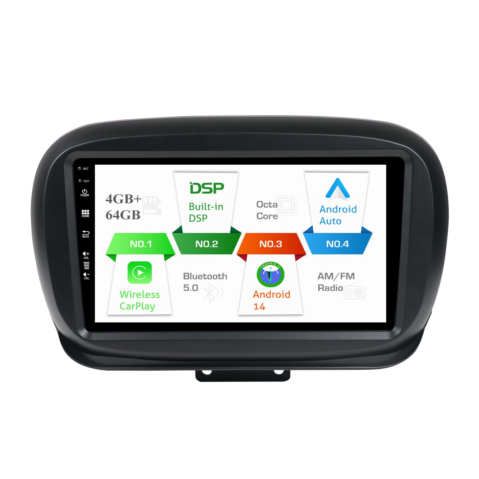 Misonda Autoradio Android 14 per Fiat 500X (2014-2020)