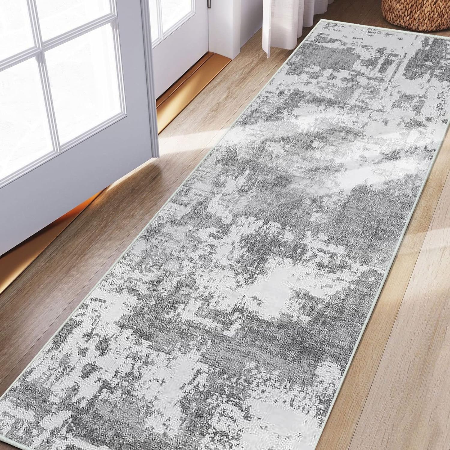 Jurlea - Tappeto per Corridoio 80x300 cm, Crema/Grigio