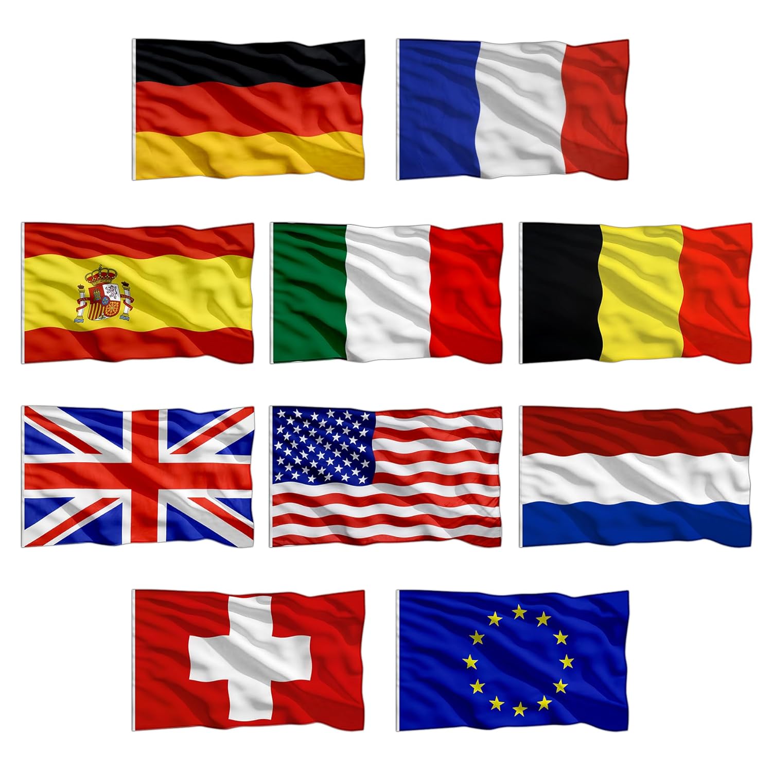 Brelet 10 Pezzi Bandiere Nazionali 90x150 cm - immagine 1