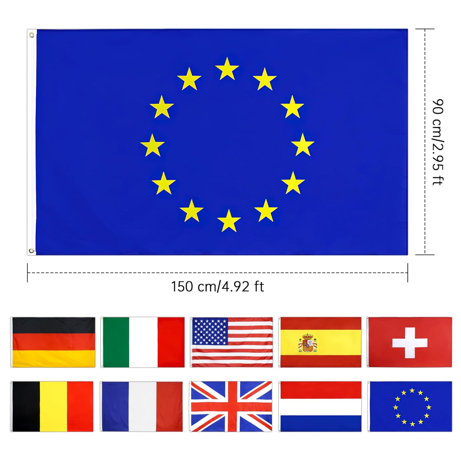 Brelet 10 Pezzi Bandiere Nazionali 90x150 cm - immagine 2