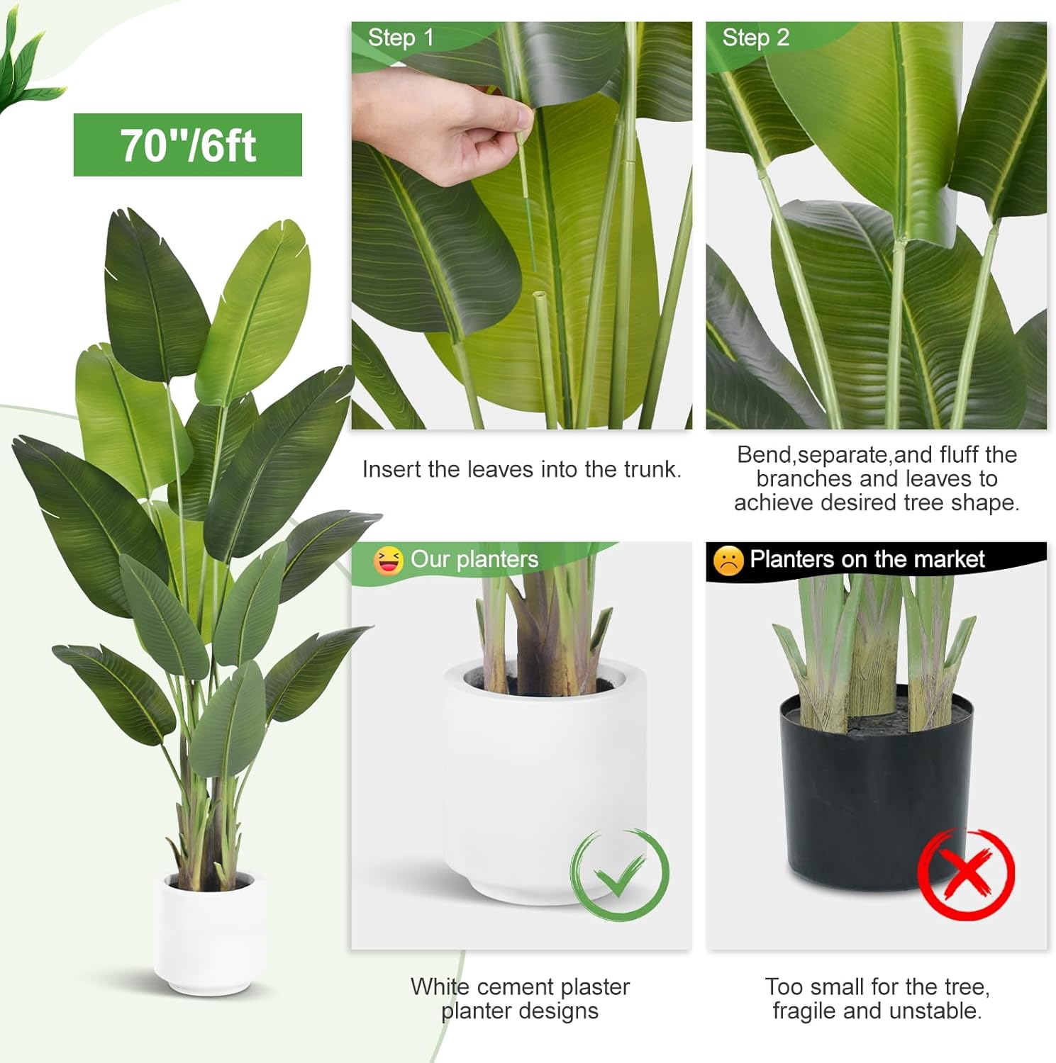 Pianta Artificiale Uccello del Paradiso 180cm - immagine 6