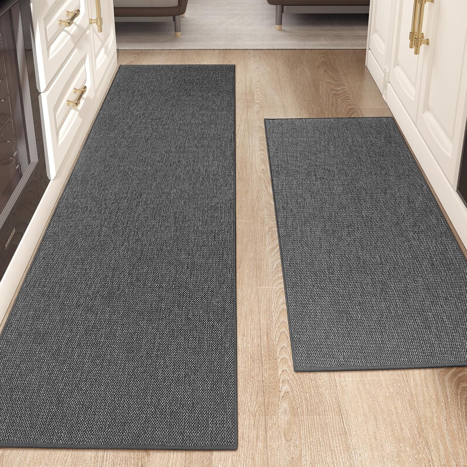 Color G 2 Pezzi Tappeti Cucina Antiscivolo, Grigio