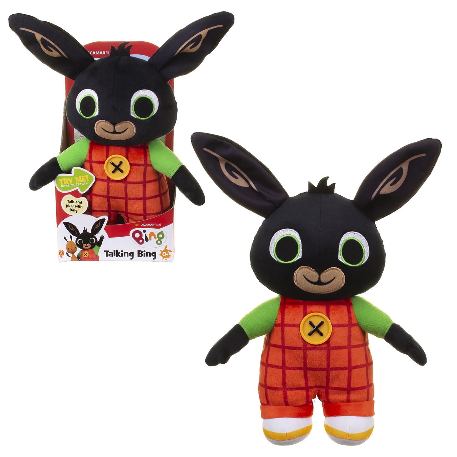 Bing, Peluche 35 cm Parla in Francese, Più di 15 Frasi e Suoni, Morbido, Giocattoli per Bambini fin dalla nascita, BNG02