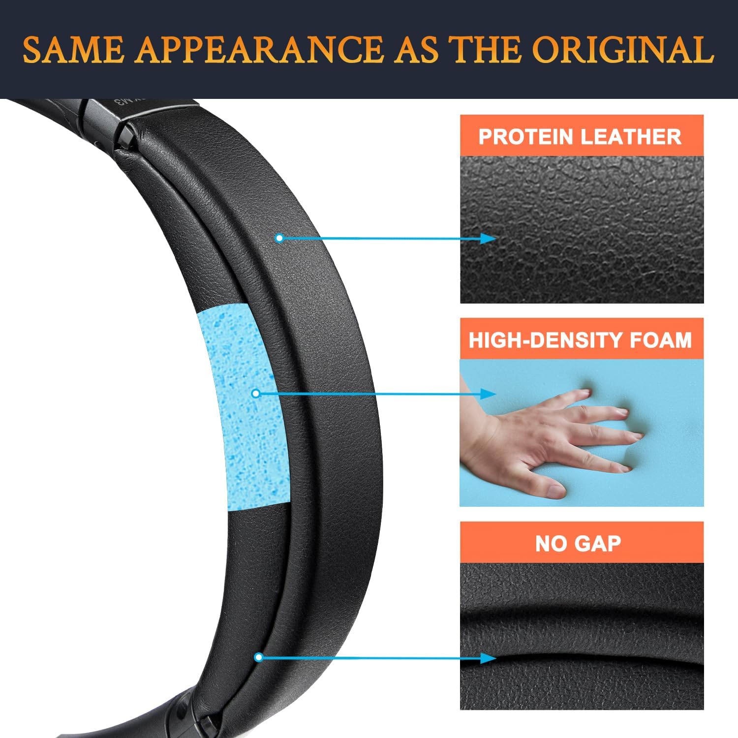 Soulwit Kit Ricambio Cuffie per Sony WH-1000XM3, Nero - immagine 4