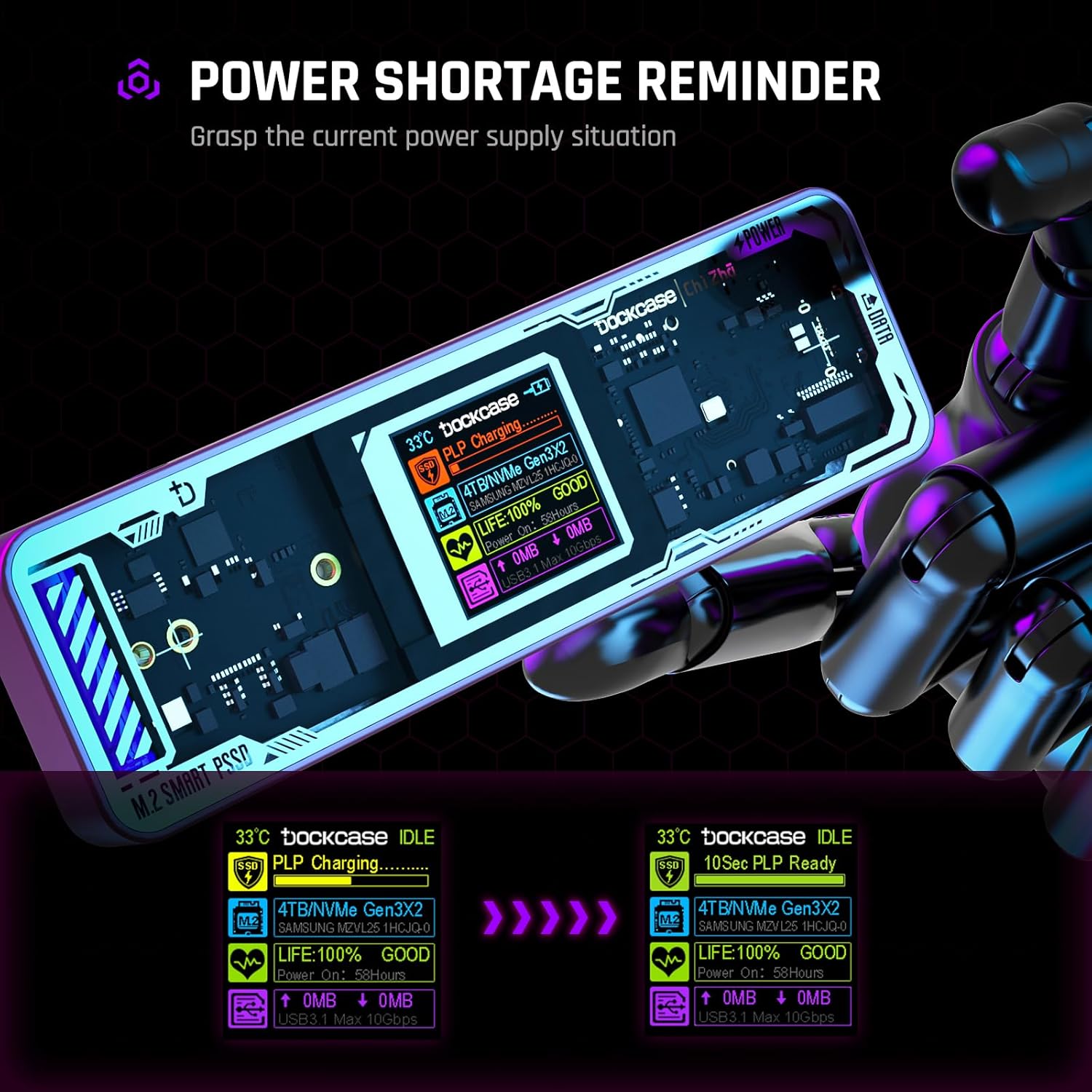 Dockcase Explorer Edition Smart Case SSD M2 NVMe 4TB, Rosa - immagine 3