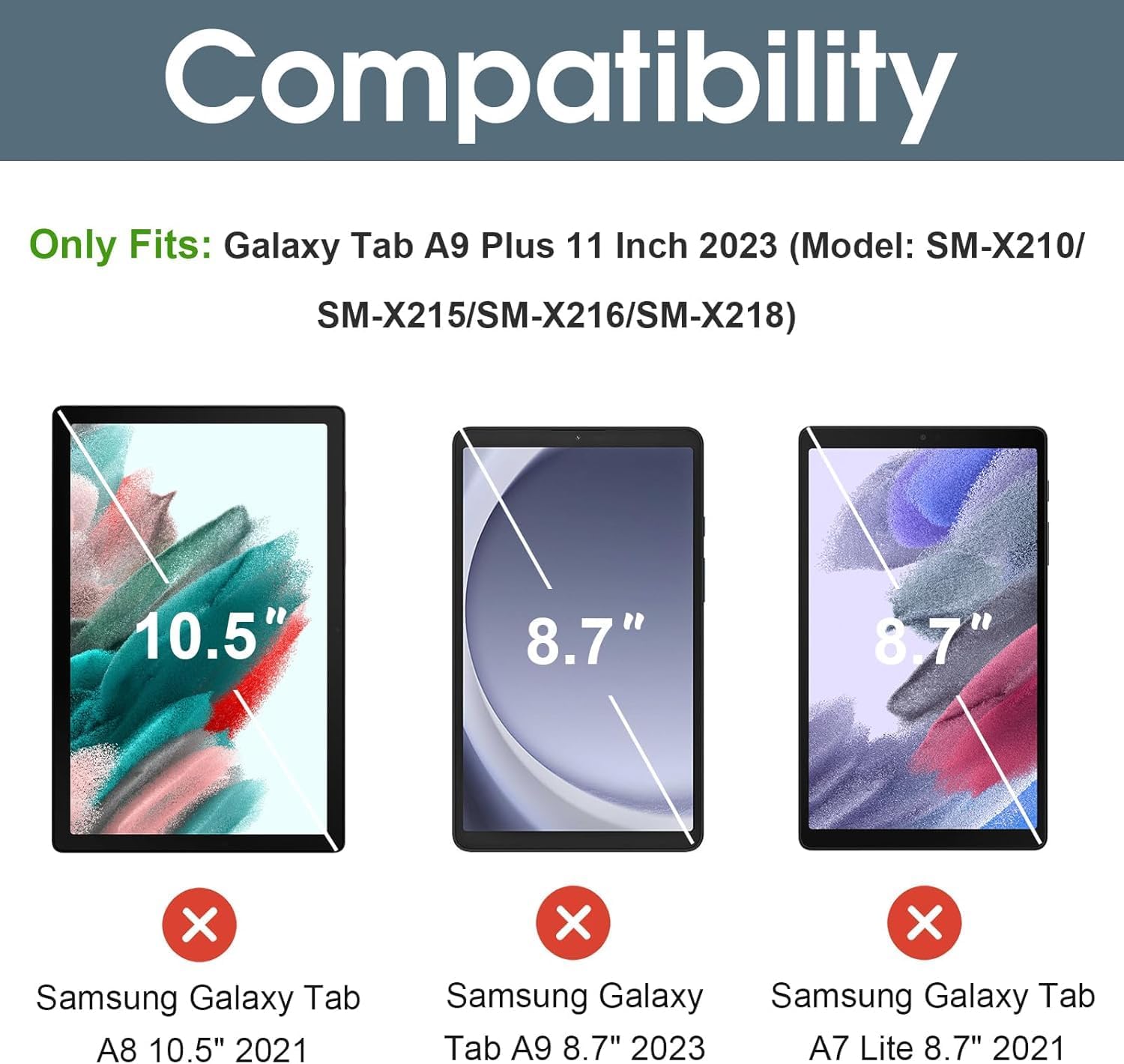 Procase Cover Galaxy Tab A9+ 11 Pollici 2023, Mgreen - immagine 2