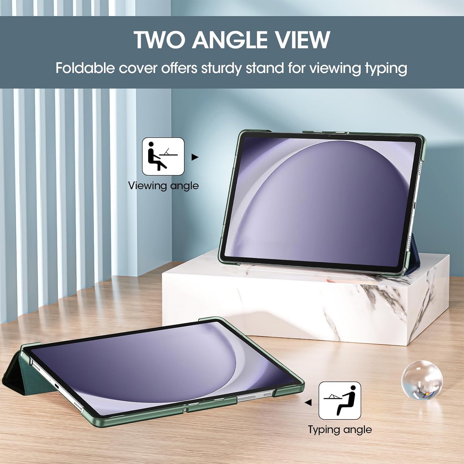 Procase Cover Galaxy Tab A9+ 11 Pollici 2023, Mgreen - immagine 4