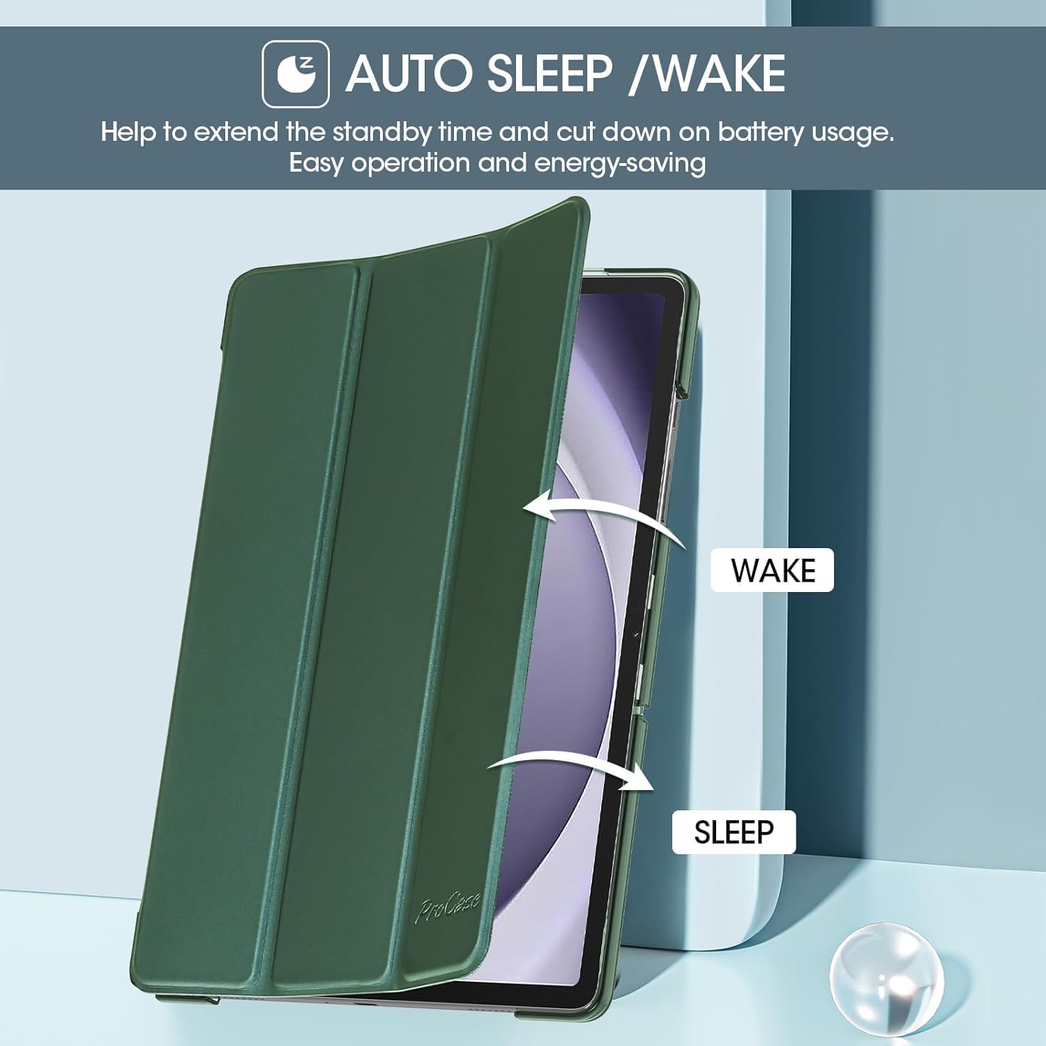 Procase Cover Galaxy Tab A9+ 11 Pollici 2023, Mgreen - immagine 6