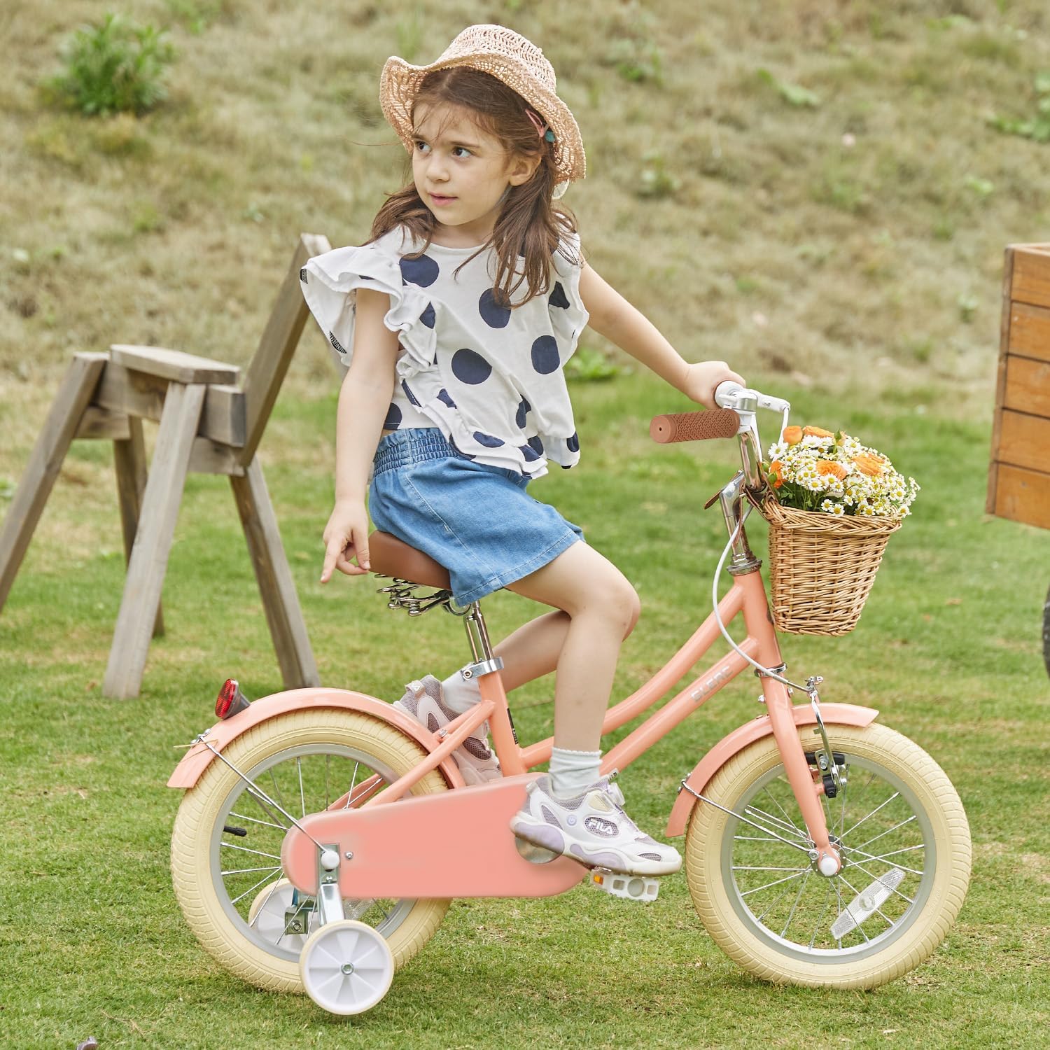 Glerc Bicicletta da Ragazza con Cestino e Stabilizzatori - immagine 6