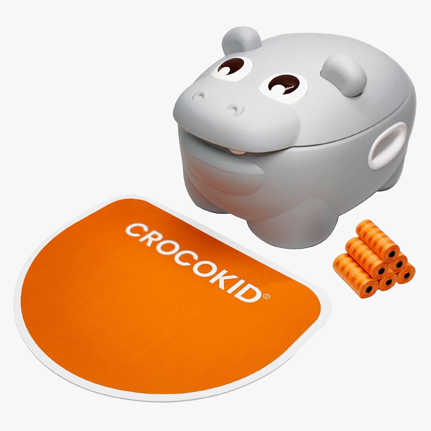 CROCOKID® Hippo Potty - Vasino Portatile 3 in 1, Arancione - immagine 1