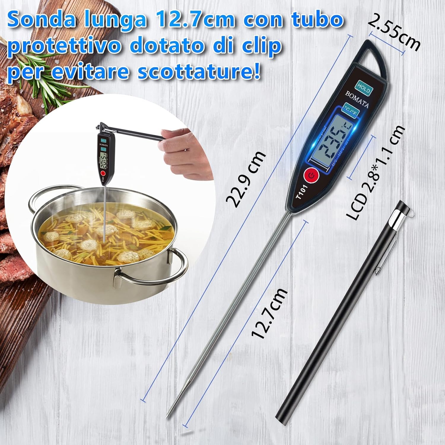 Bomata Termometro Impermeabile IPX7 T101 Nero - immagine 4