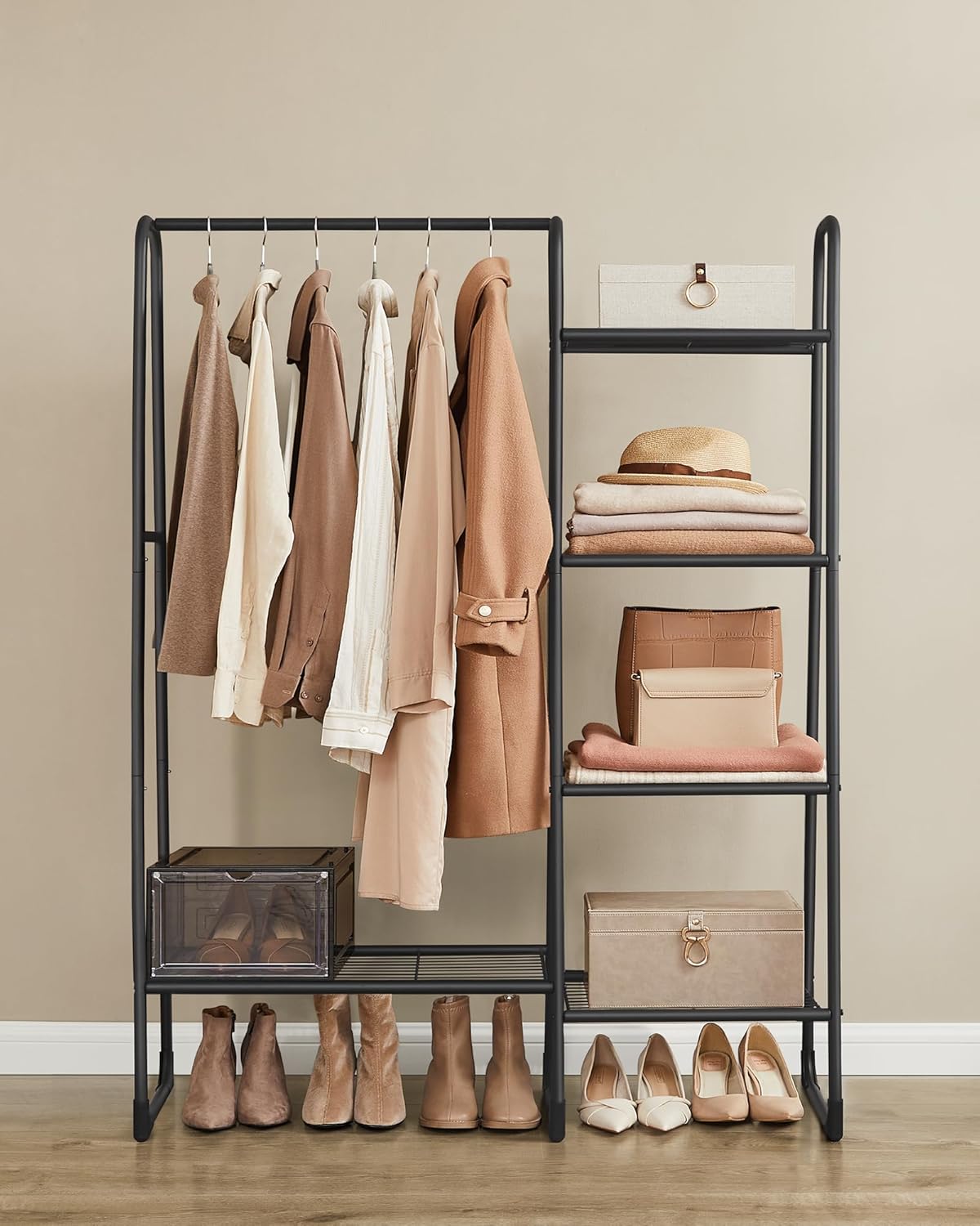 Songmics Stand Appendiabiti con 5 Ripiani, Nero Inchiostro - immagine 2