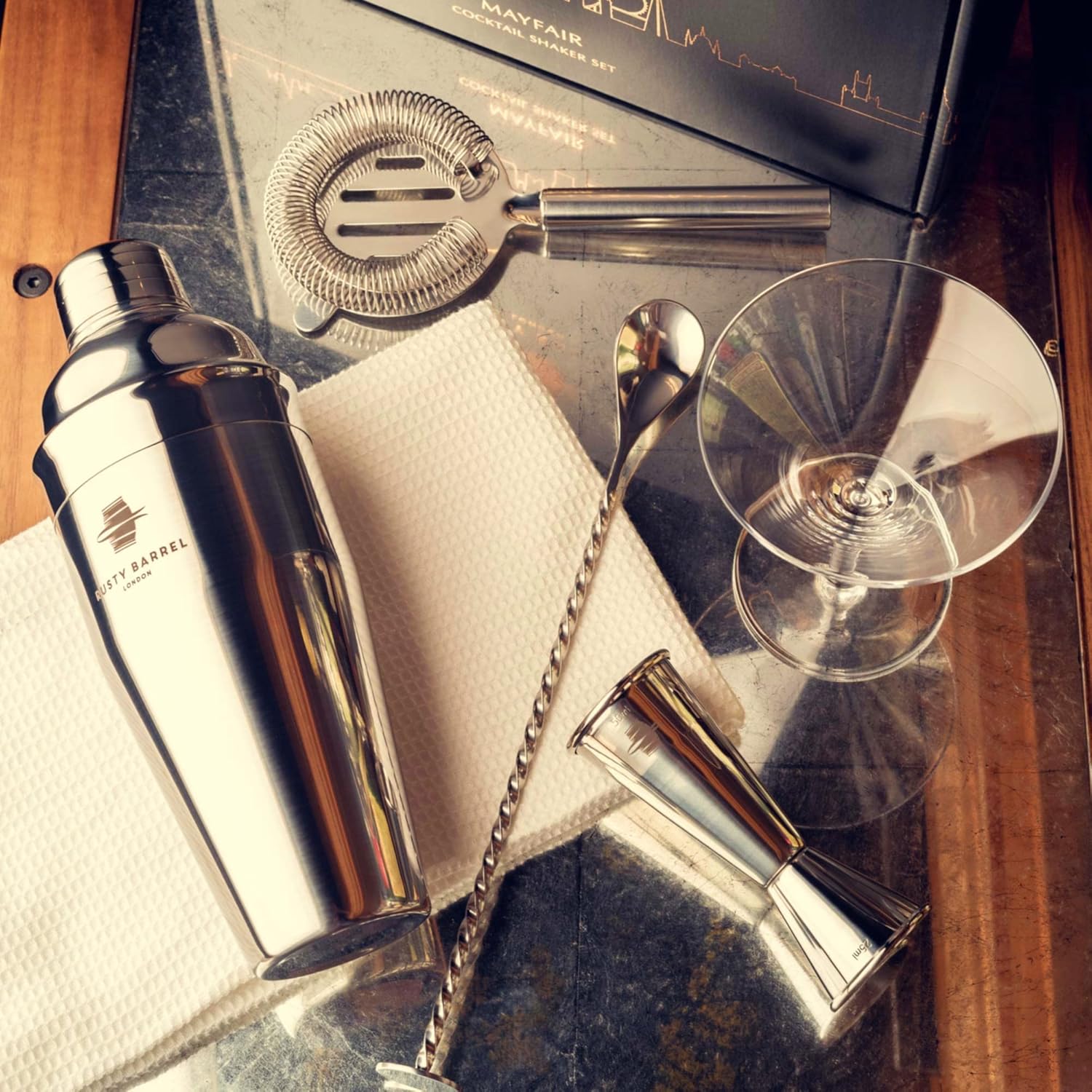 Rusty Barrel Set Cocktail Mayfair - Shaker Acciaio Inox - immagine 8