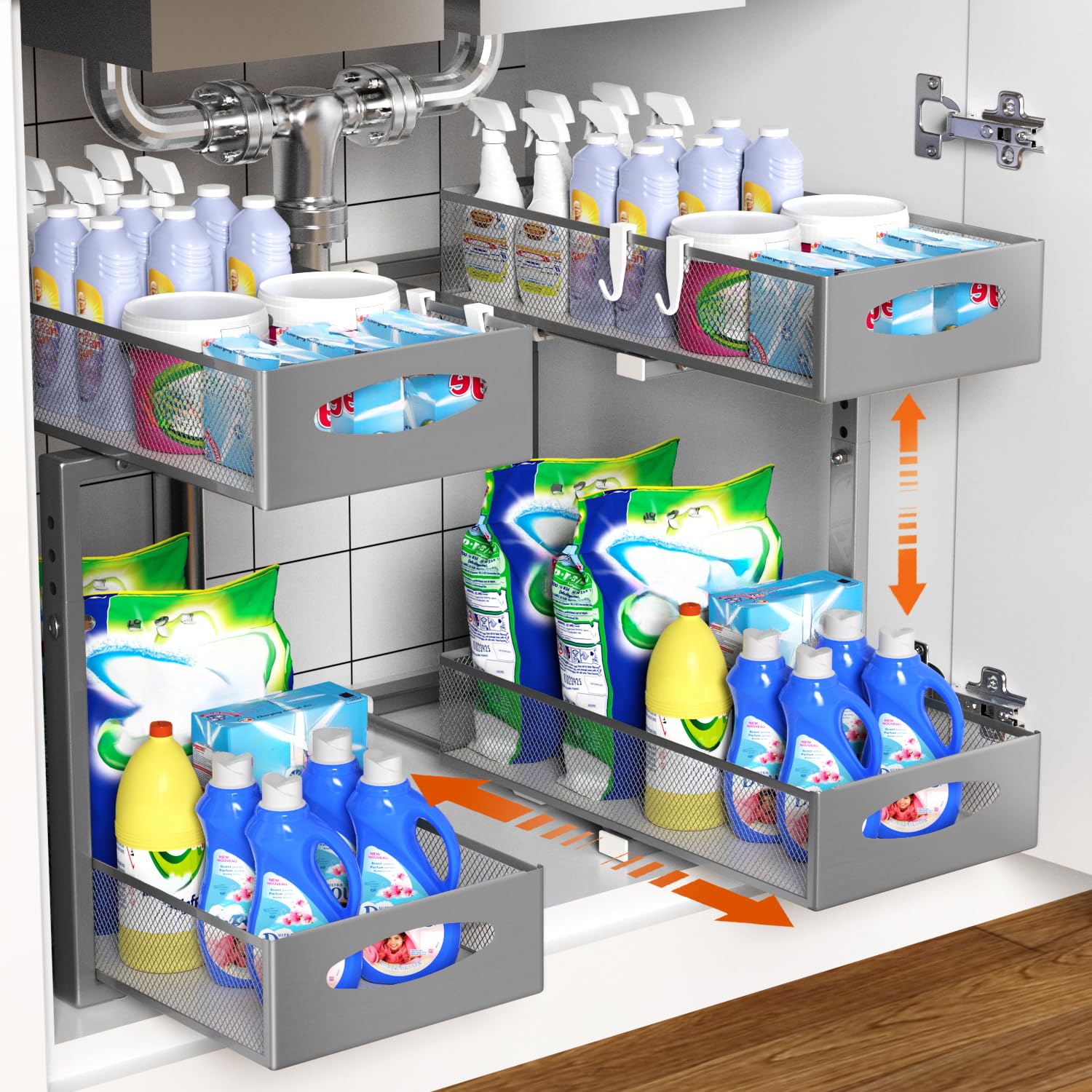 Housolution Organizer Sottolavello in Metallo (2 pz)