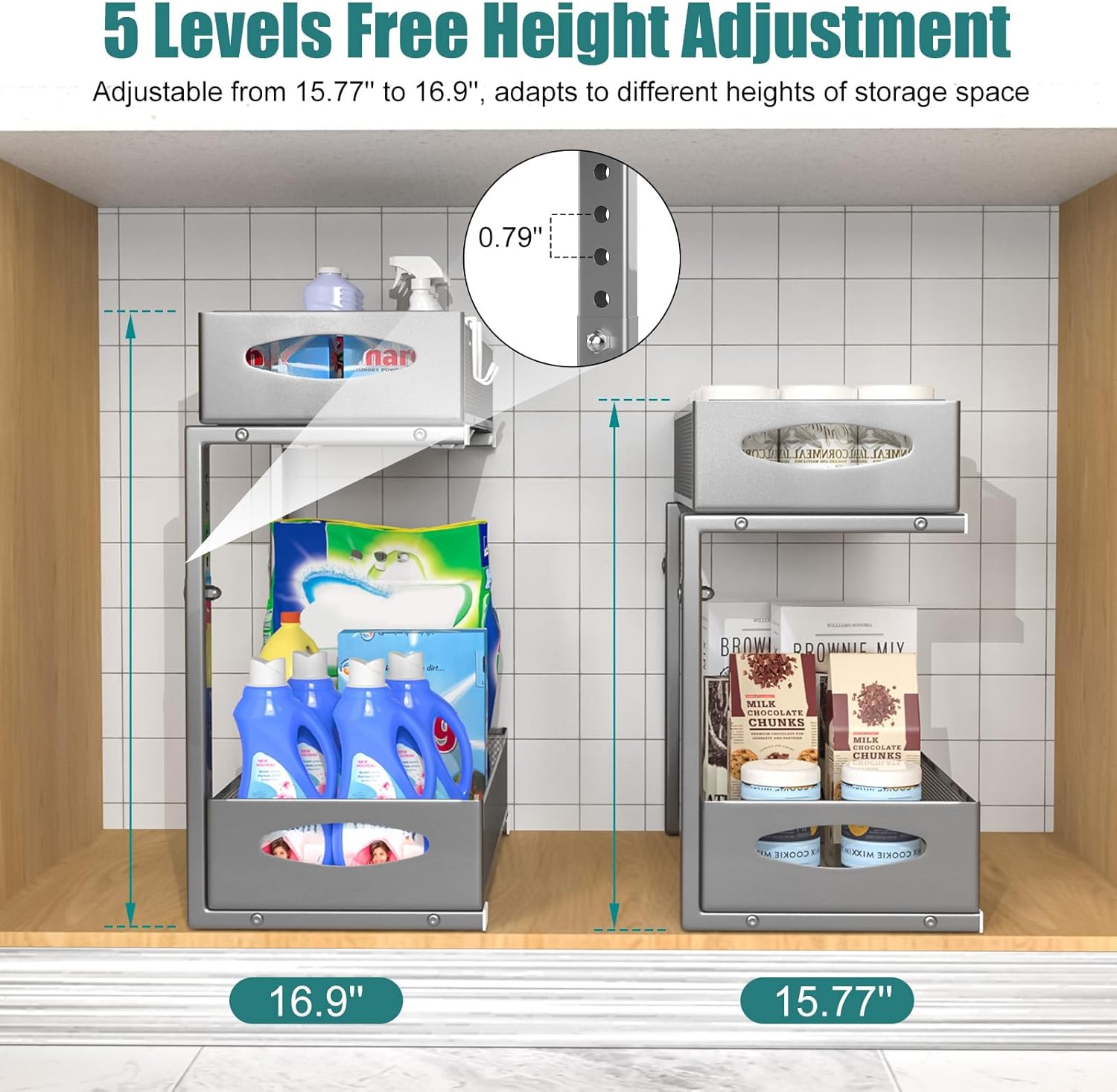 Housolution Organizer Sottolavello in Metallo (2 pz) - immagine 2