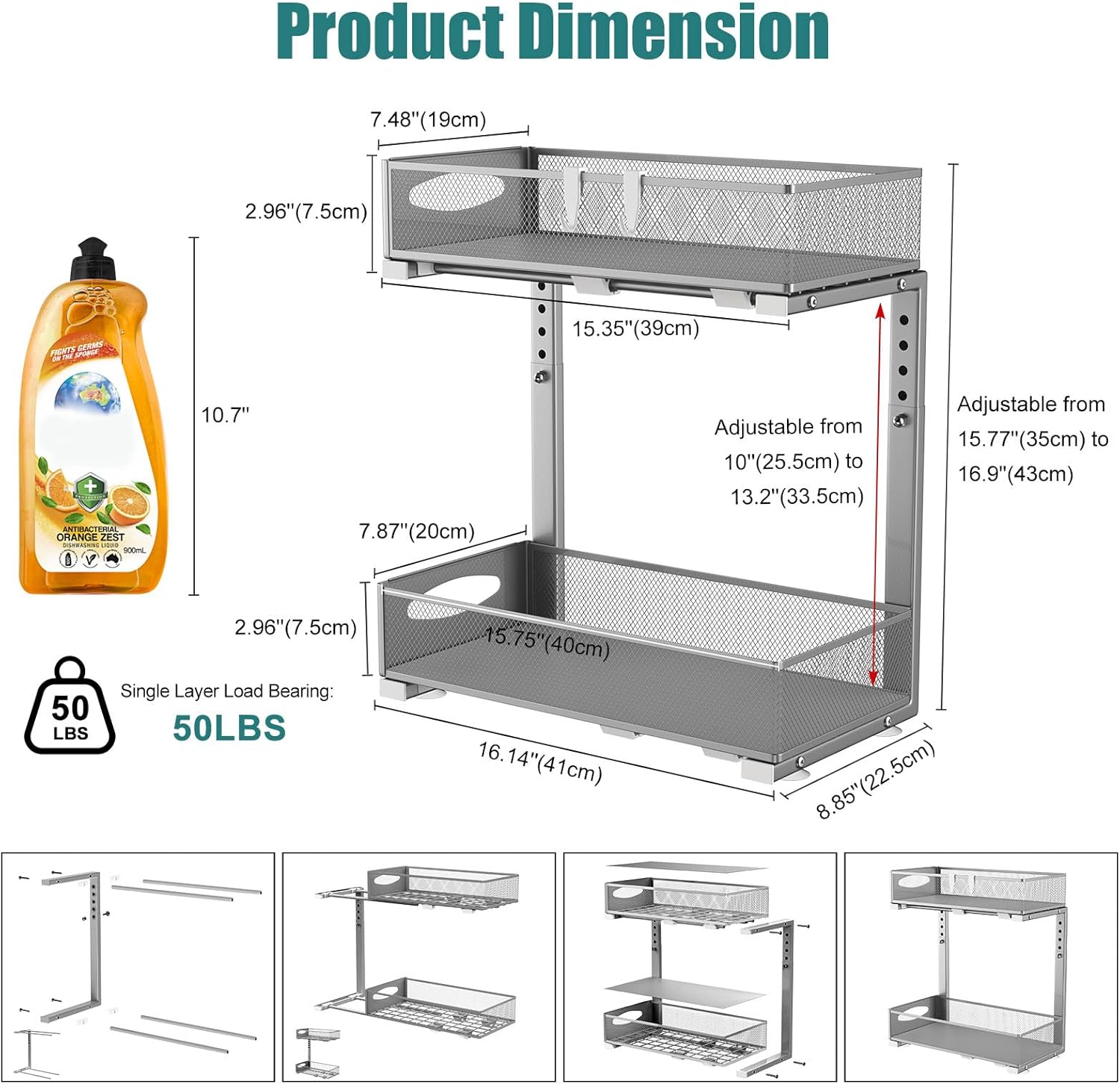 Housolution Organizer Sottolavello in Metallo (2 pz) - immagine 6