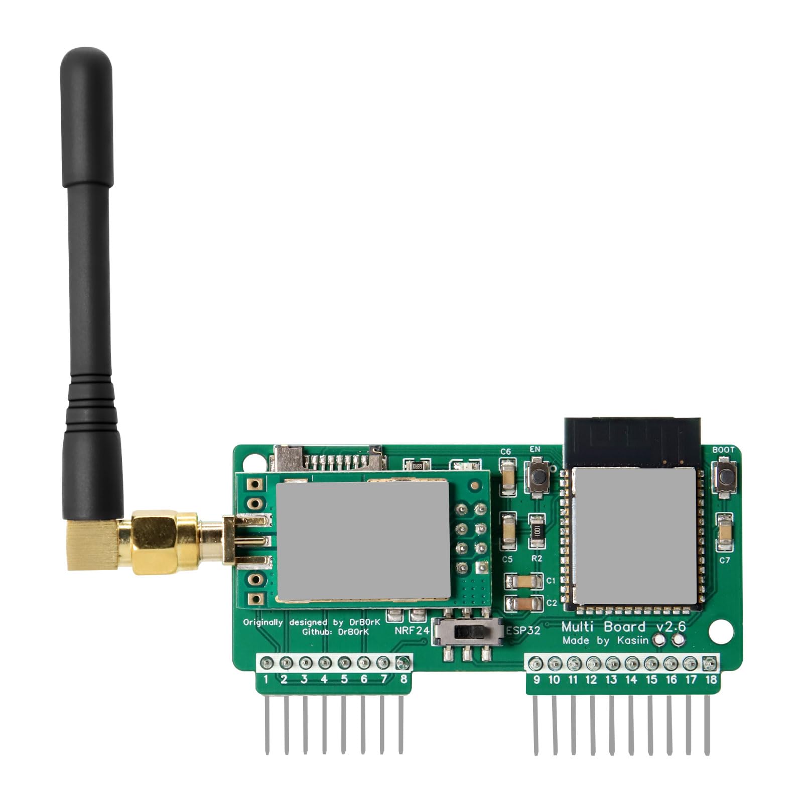 NRF24+ESP32 Scheda di Sviluppo Modulo PCB per Flipper Zero Scheda AYWHP Multifunzionale WiFi Compatta connettività Wireless