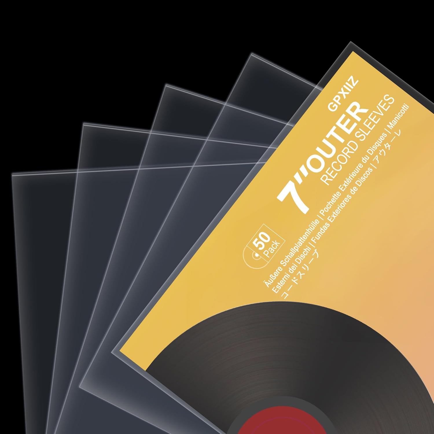 GPXIIZ Buste Esterne per Vinili 45 Giri 7 Pollici, 50 pezzi - immagine 1