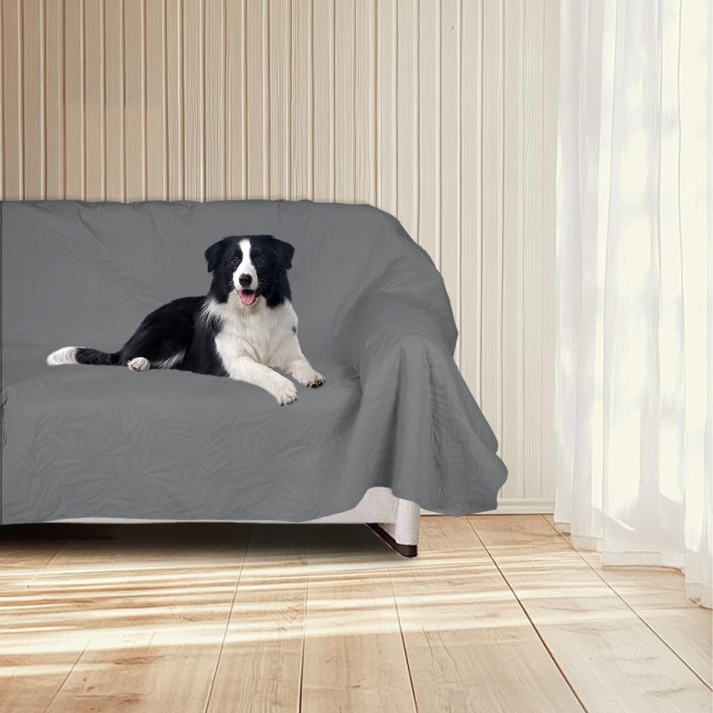 DUJUIKE Copridivano Impermeabile 3 Posti, Grigio Chiaro