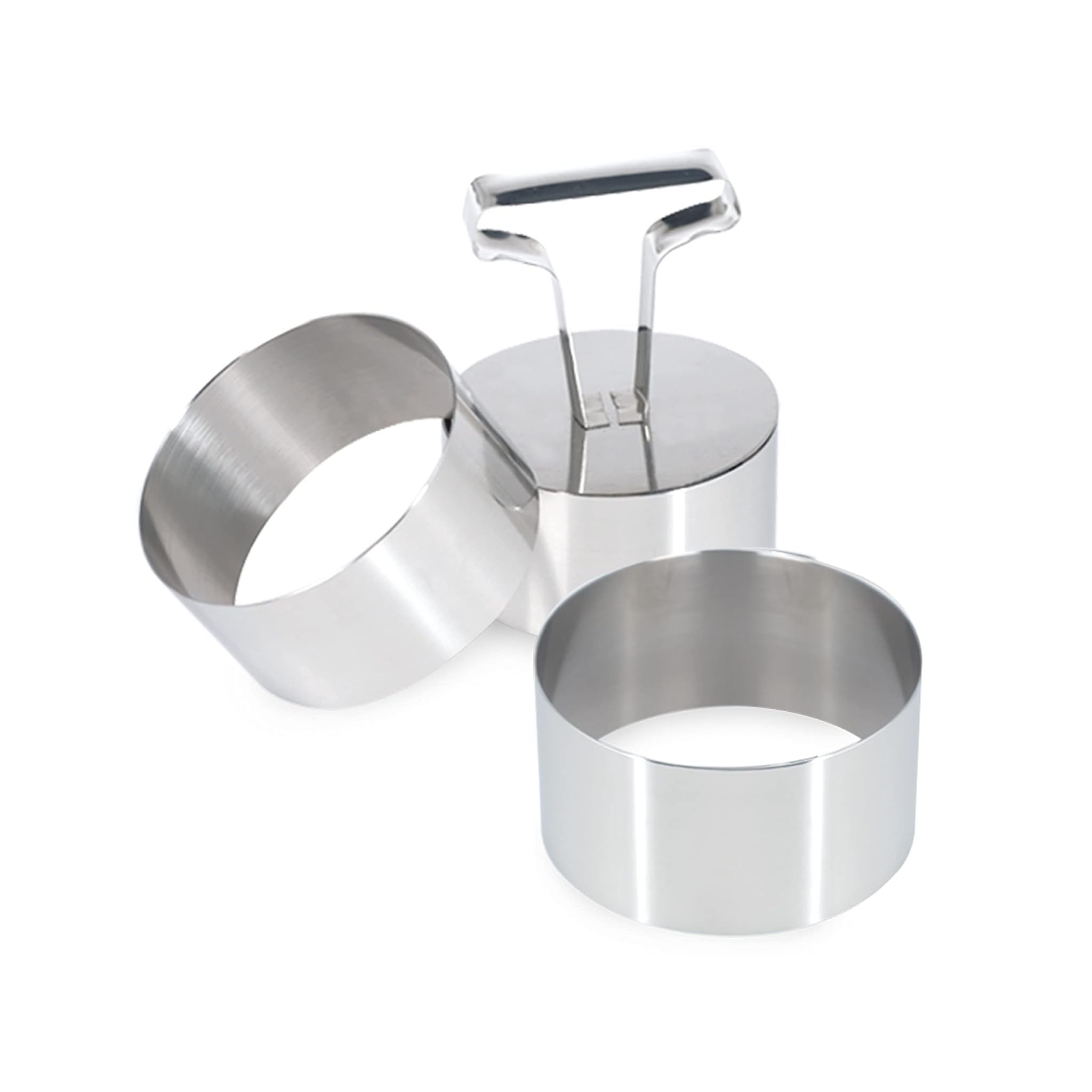 INOXPRESS Confezione 3 Coppapasta Tondi Acciaio Inox 7,5 cm