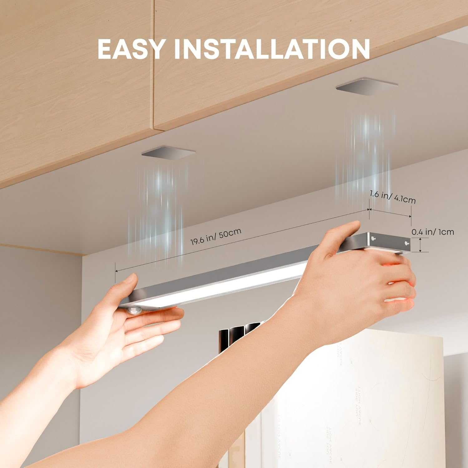 Lroltef Luce LED Sottopensile Cucina 50CM (2 Pezzi), Argento - immagine 6