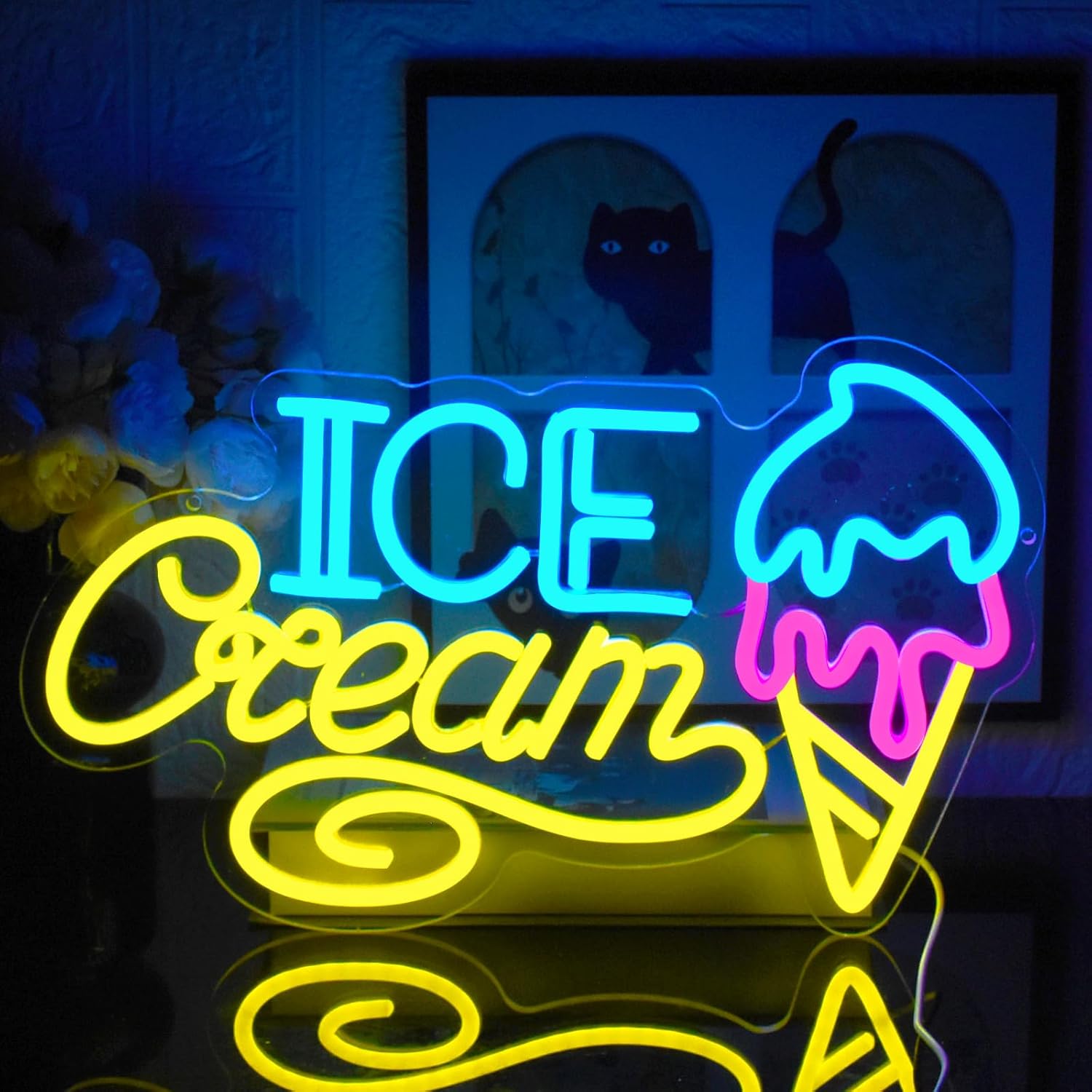 Insegna Neon LED Gelato con Interruttore Dimmerabile
