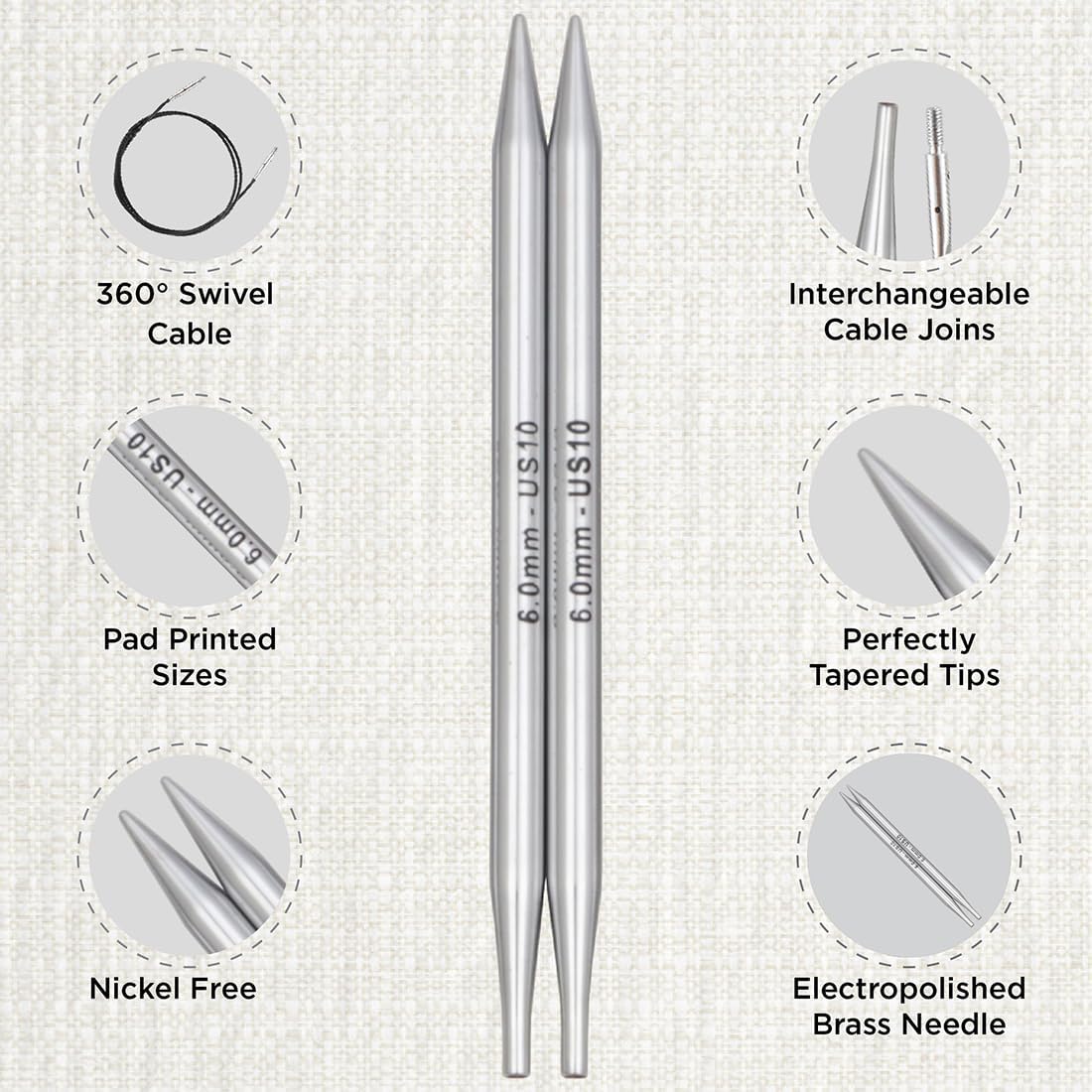 Set Deluxe Punte Circolari Intercambiabili Knitpro Nova Metal - immagine 3