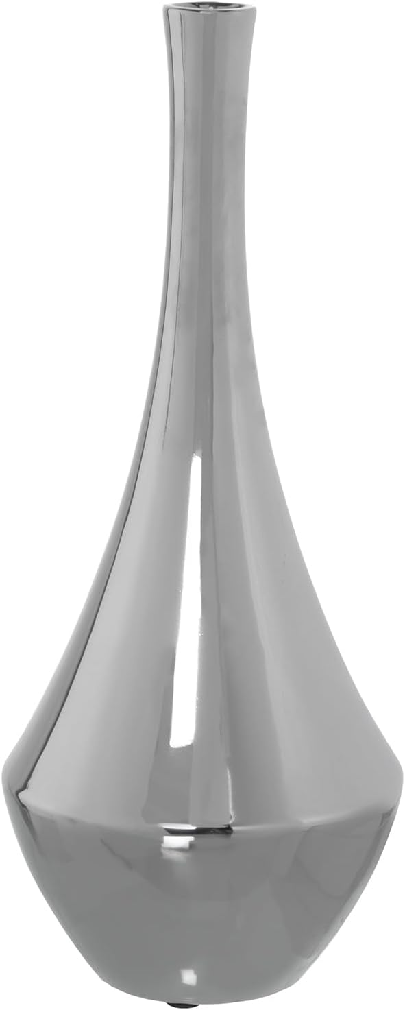 JARRÓN CERÁMICA PLATEADO °17X39CM - immagine 1