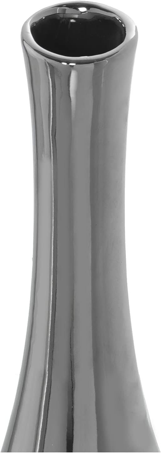 JARRÓN CERÁMICA PLATEADO °17X39CM - immagine 3