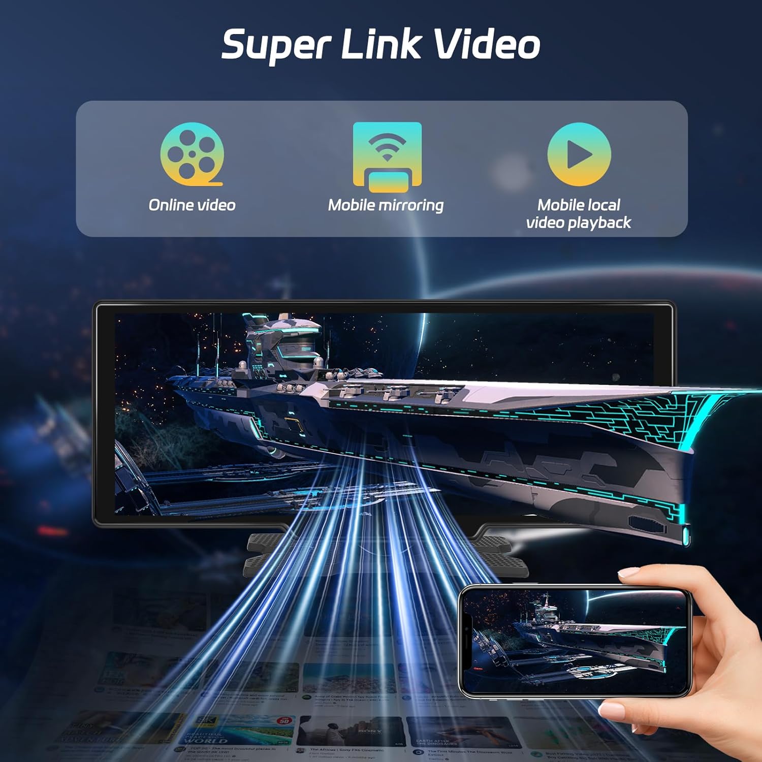 NHOPEEW Carplay Android Auto Wireless 10,26" Touchscreen - immagine 4