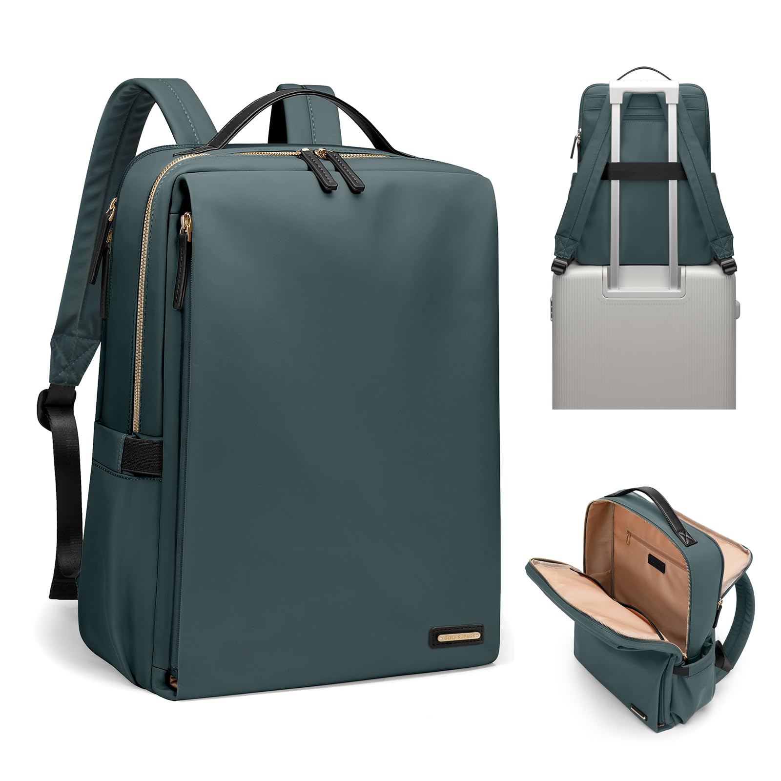 Zaino per Laptop da Donna 15.6 Pollici, Verde Scuro