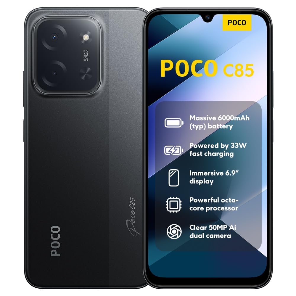 Xiaomi POCO C85 - Smartphone 6,9" 120Hz Nero
