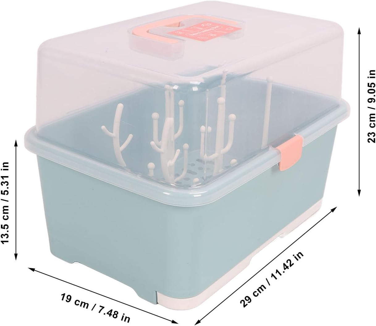 Organizer Scatola Immagazzinaggio Stendino Biberon, Verde Oliva - immagine 3