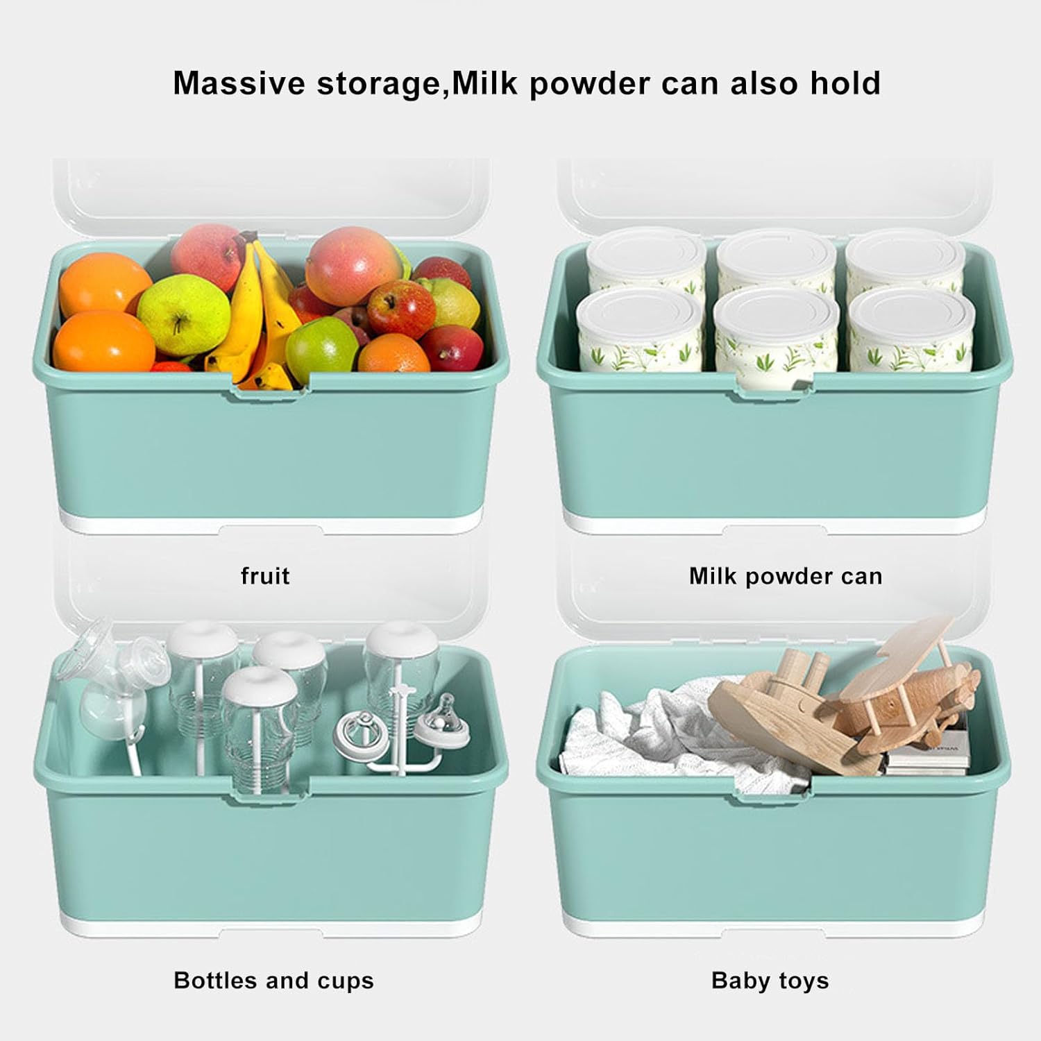 Organizer Scatola Immagazzinaggio Stendino Biberon, Verde Oliva - immagine 8