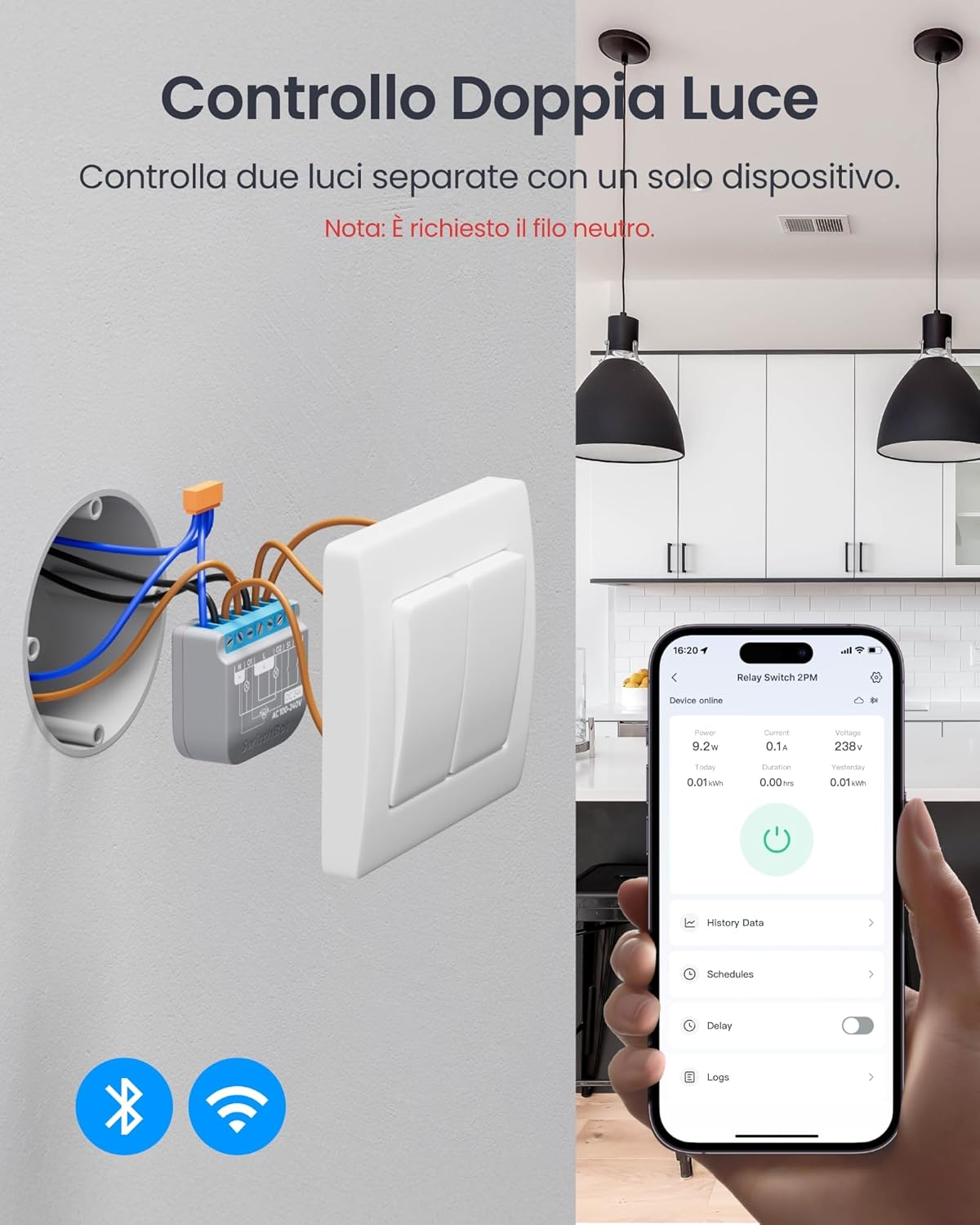 Switchbot Interruttore WiFi 2PM (4 pezzi) - immagine 5