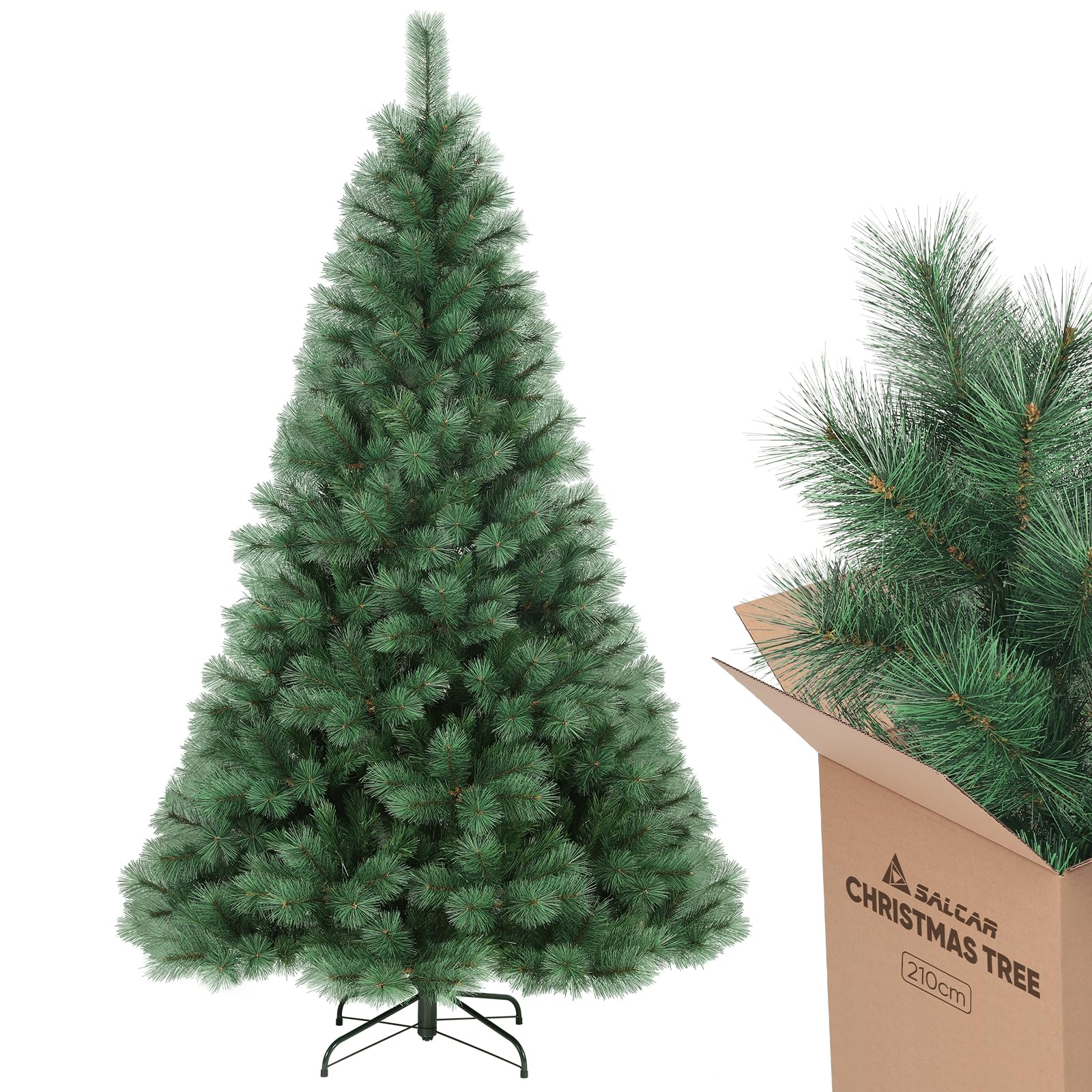 Salcar Albero di Natale Artificiale 210 cm con Supporto