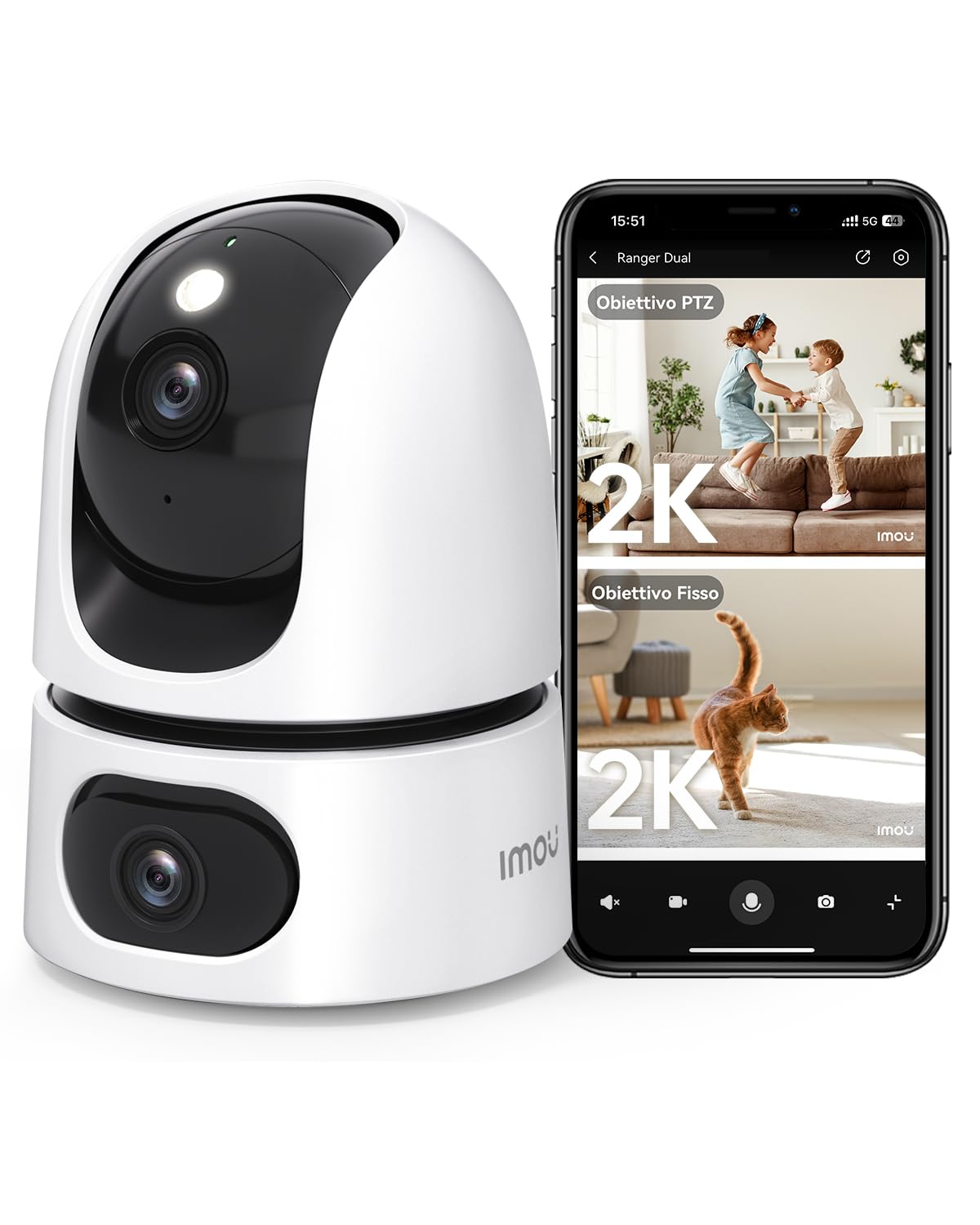 Imou 3K Telecamera WiFi Interno con Doppia Lente