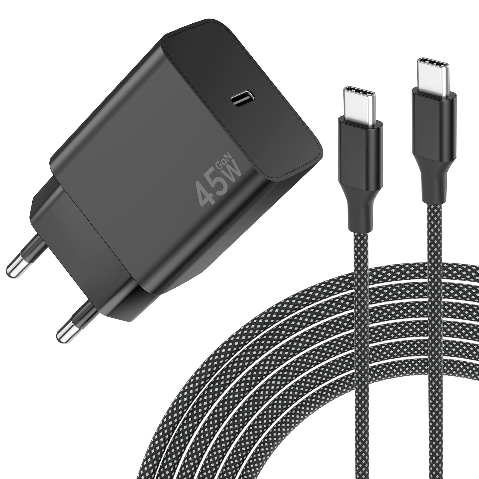 Caricabatterie Samsung 45W con Cavo USB-C 2m, Nero