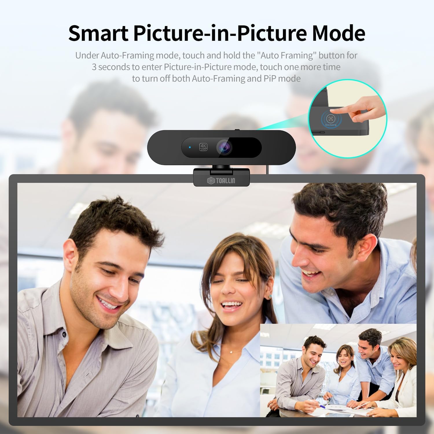 Toallin Webcam 4K con WDR e AI Auto-Framing - immagine 3