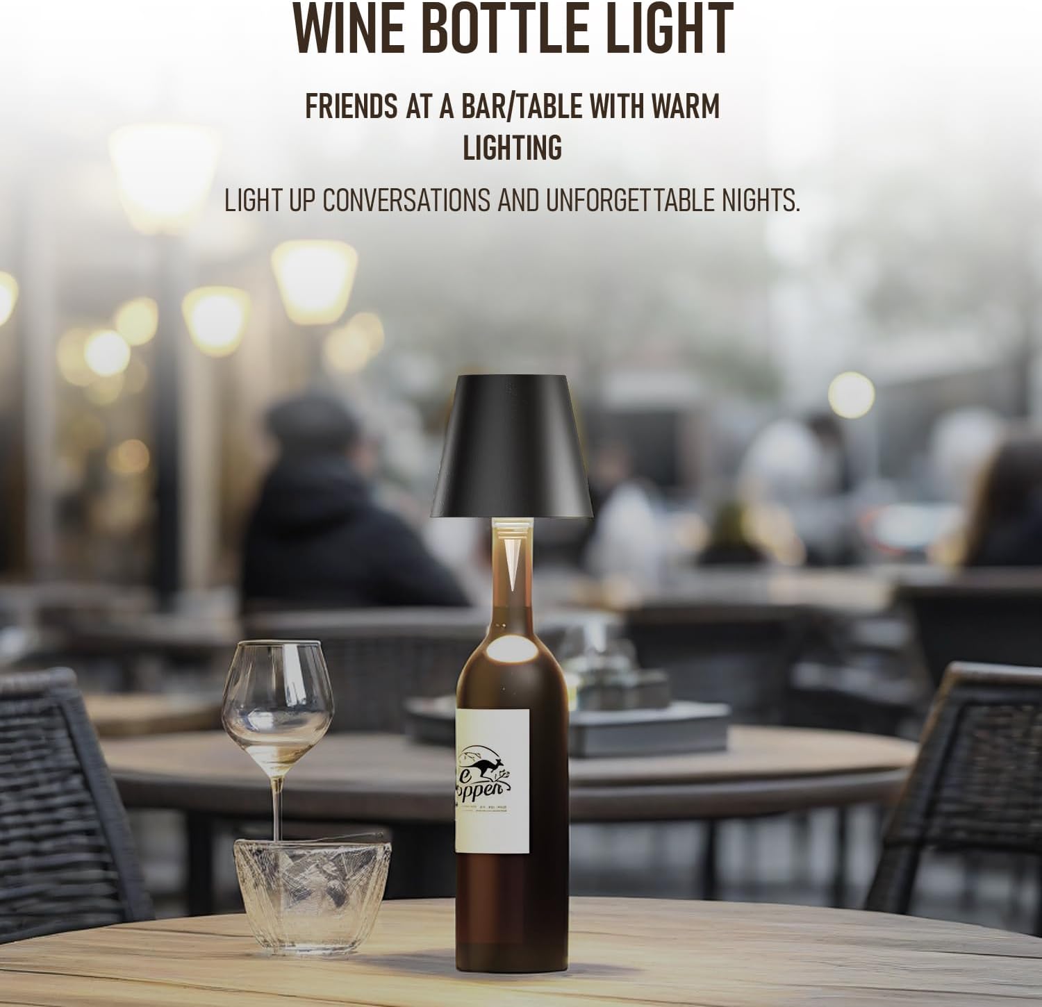 MU LIN Lampada Bottiglia Ricaricabile Touch - immagine 5