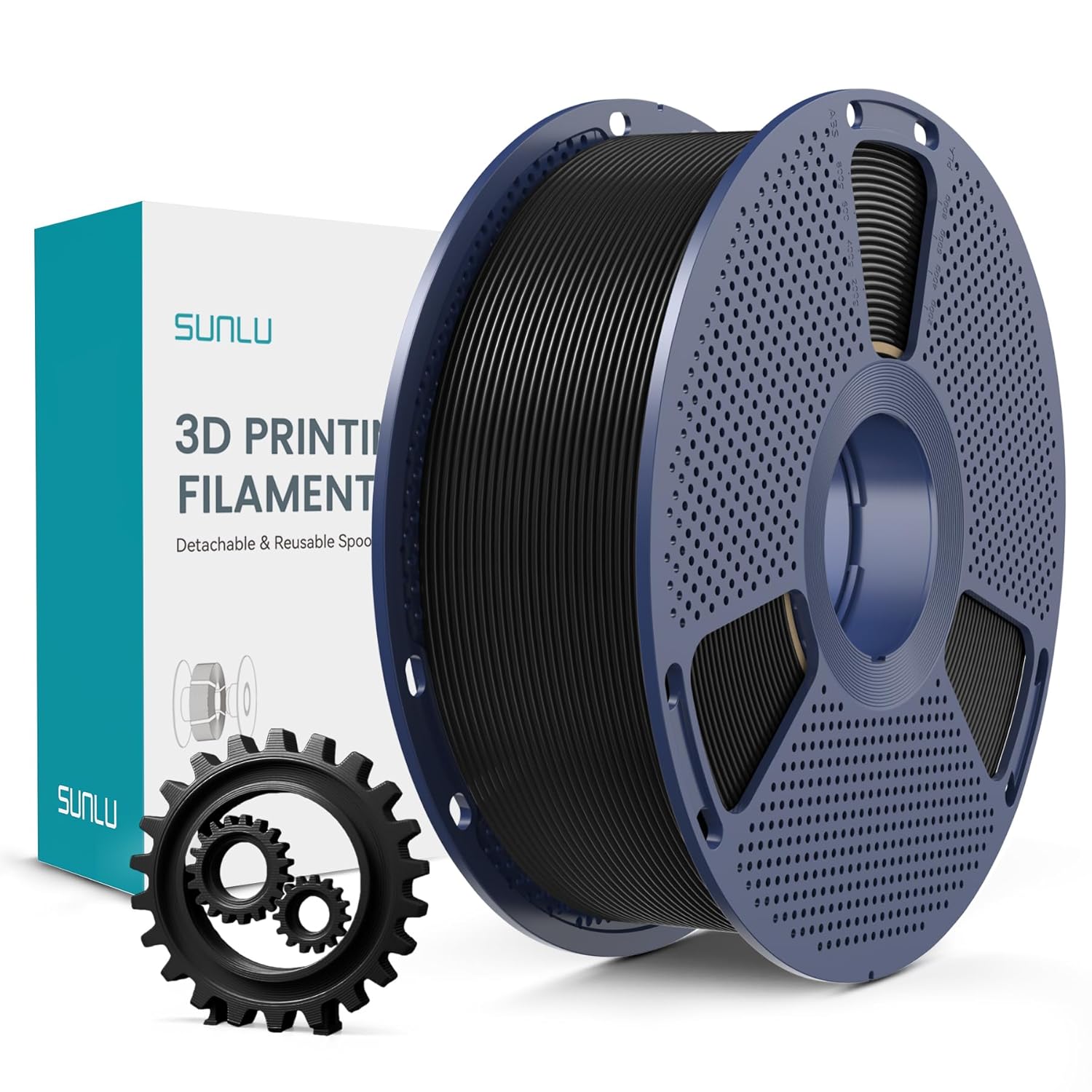 Sunlu PLA+ Filamento 1,75mm 1KG, Nero - immagine 1