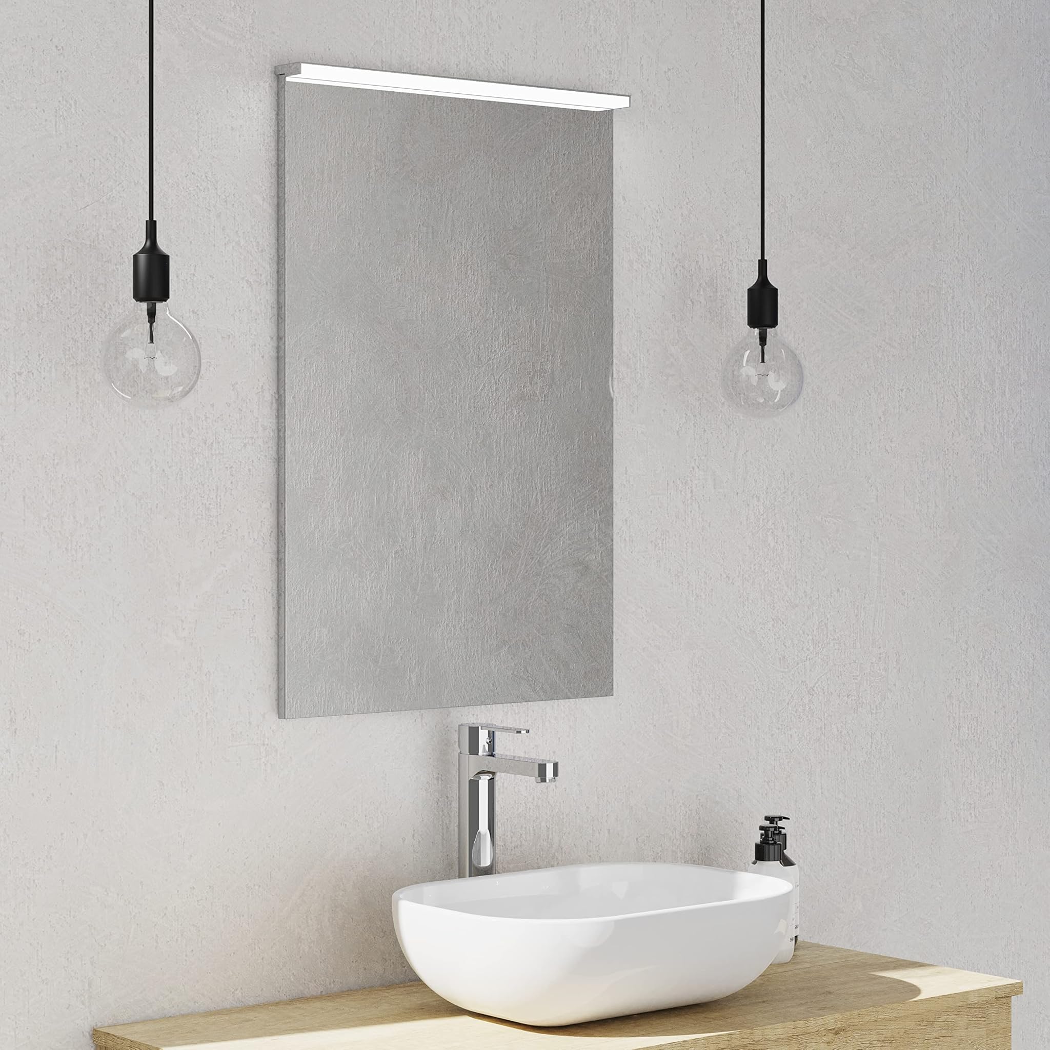 Baikal Specchio da Bagno con Cornice LED 50x75 cm