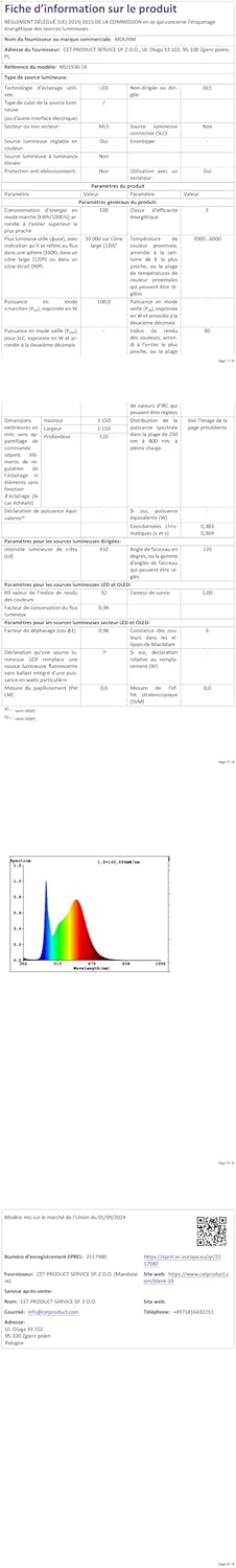 Plafoniera LED Soffitto Dimmerabile 100W, Nera - immagine 12